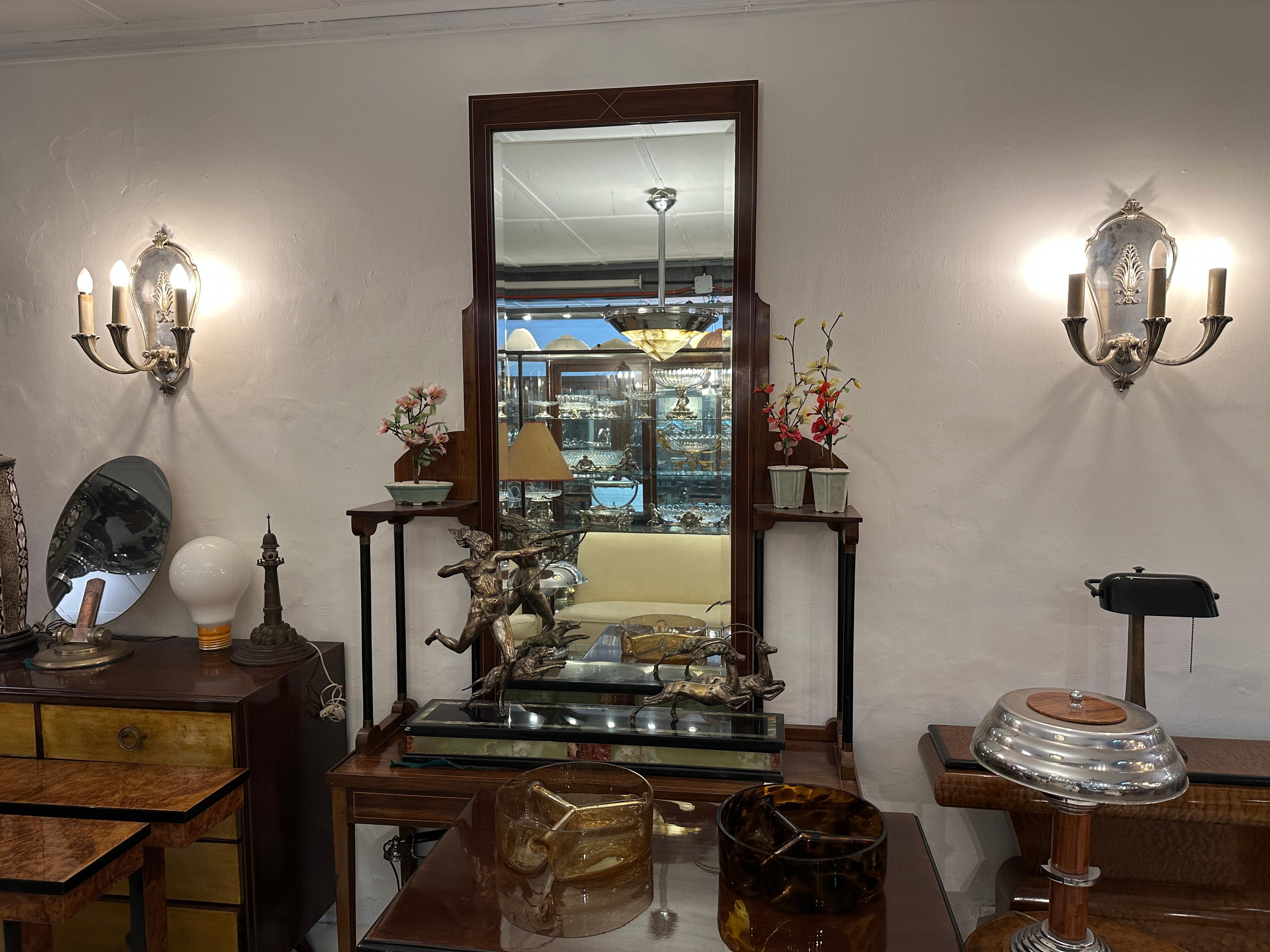 2 Apliques de bronce plateado,  Francés, 1920, Estilo: Art Déco en venta 7