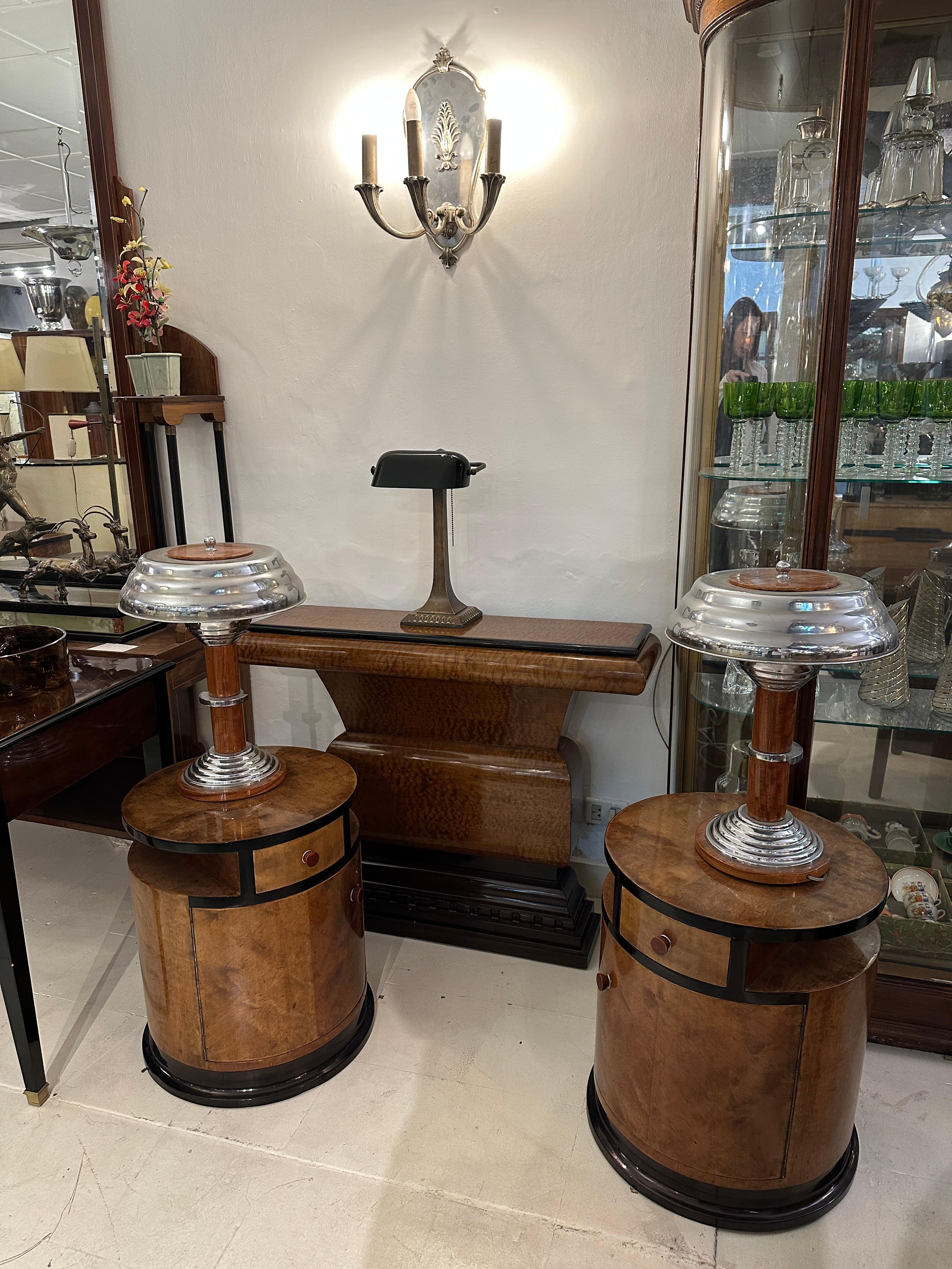 2 Apliques de bronce plateado,  Francés, 1920, Estilo: Art Déco en venta 3
