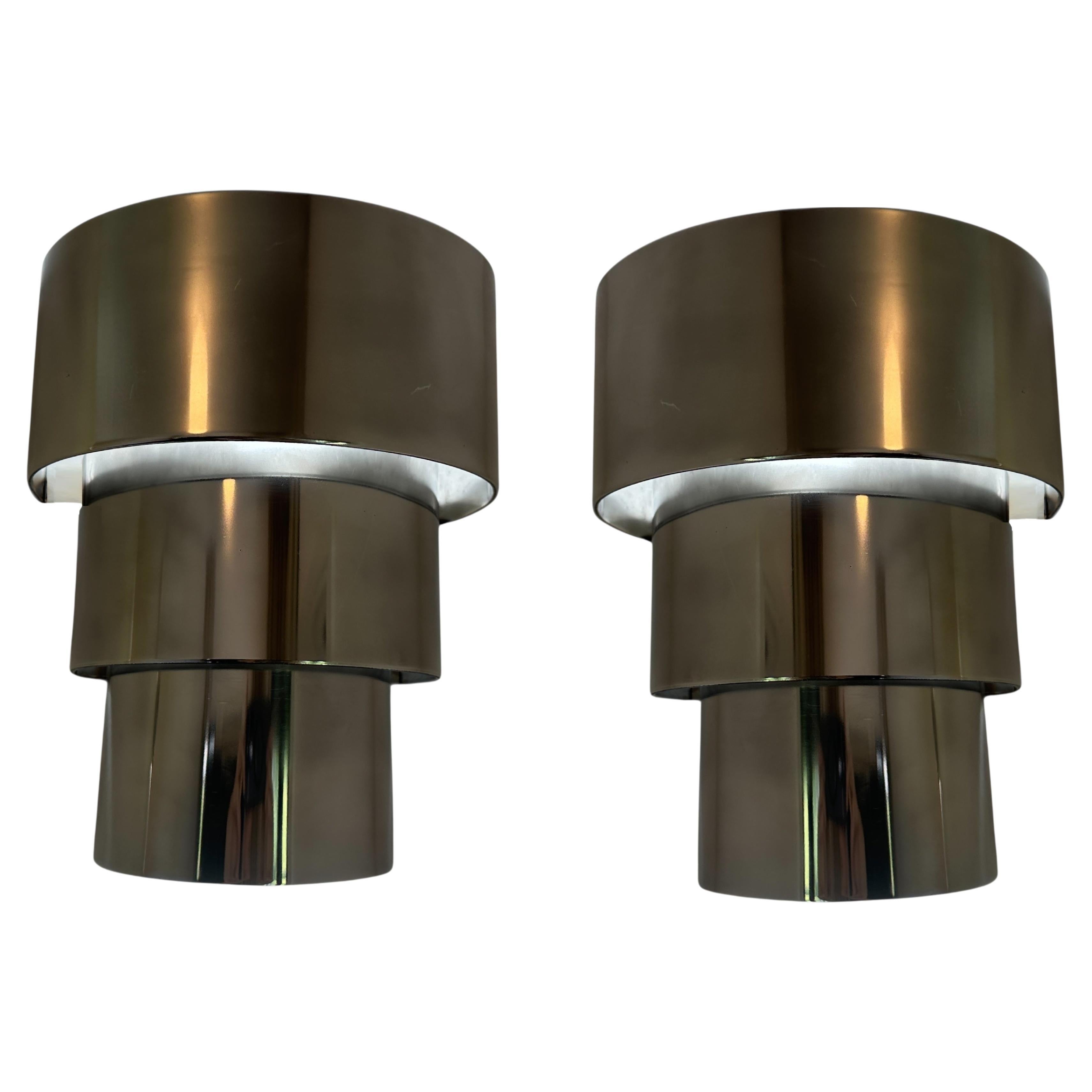 2 Sconces in steel,  Year :1950, German