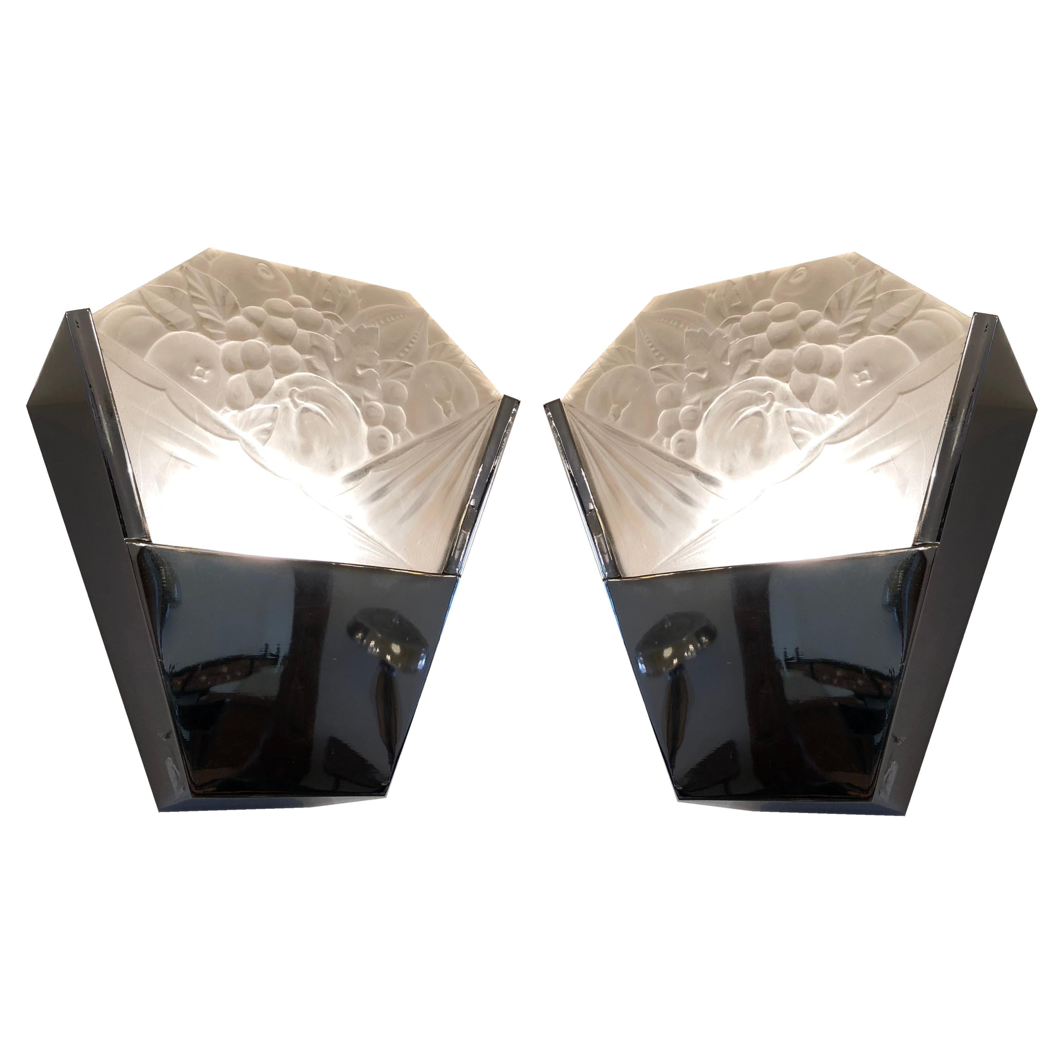 2 Sconces Style: Art Deco, French, 1920 