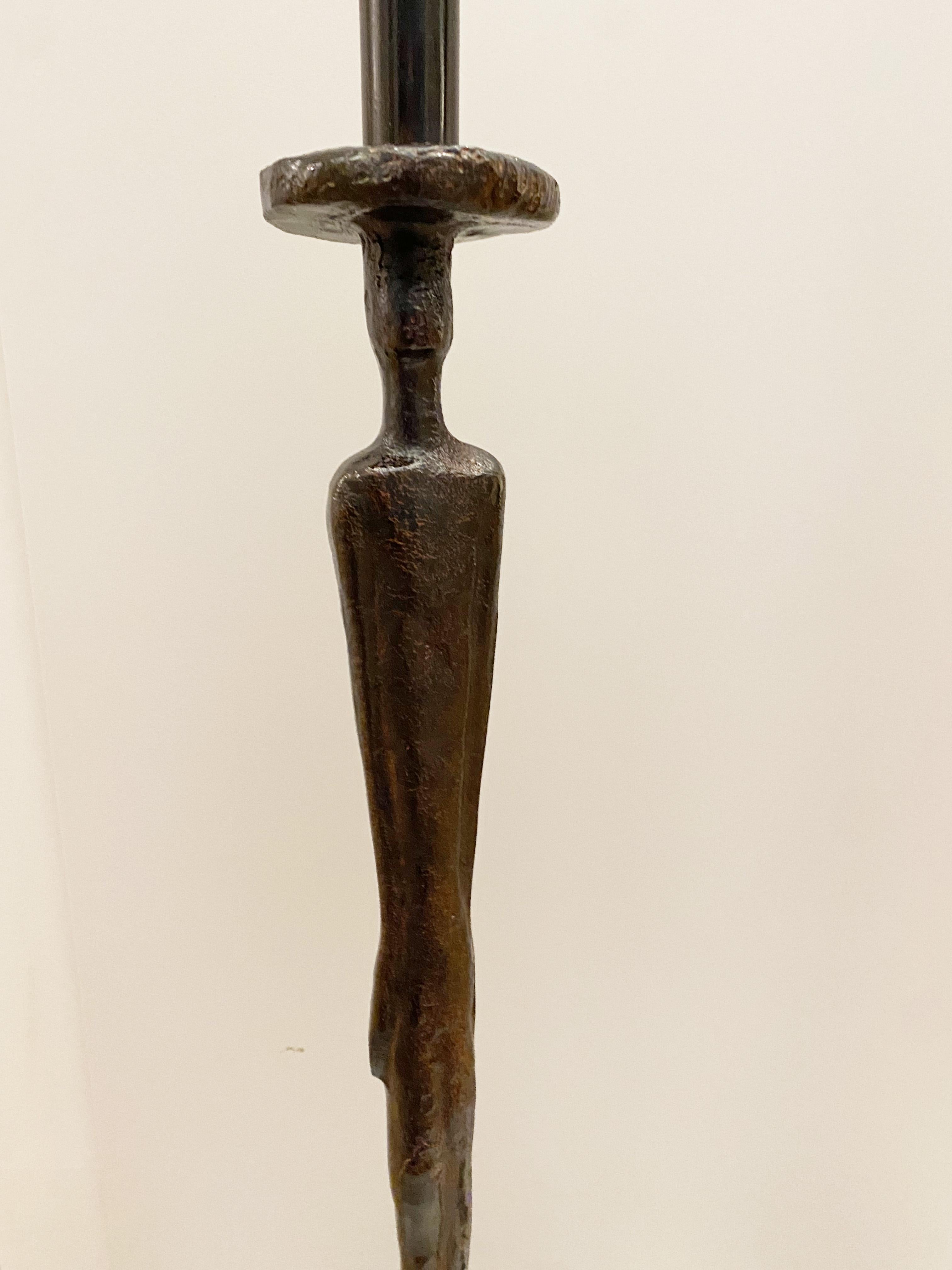 2 lampes Art déco sculpturales attribuées à Alberto Giacometti, Porta Romana, années 2000 en vente 4