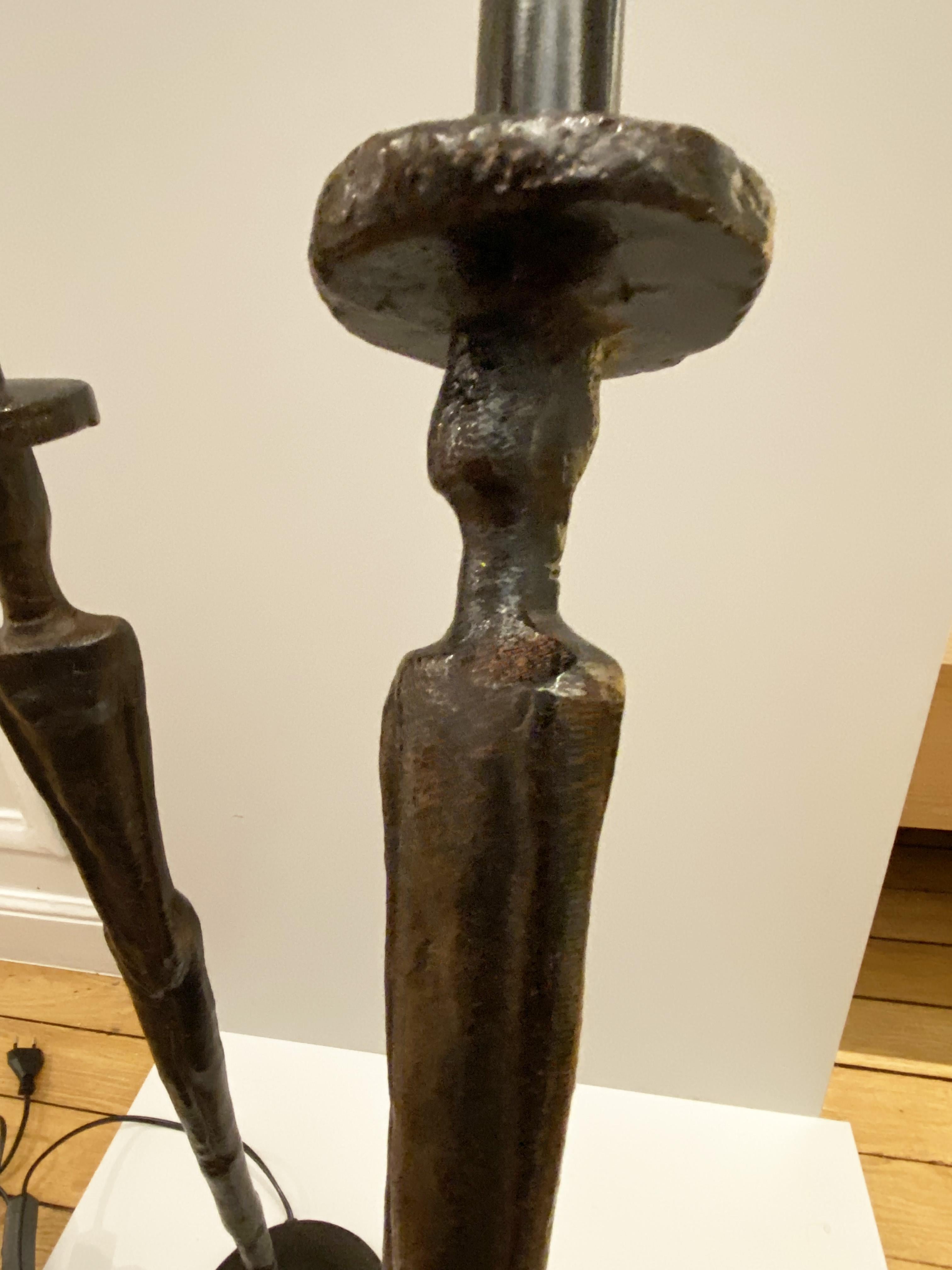 2 lampes Art déco sculpturales attribuées à Alberto Giacometti, Porta Romana, années 2000 en vente 1