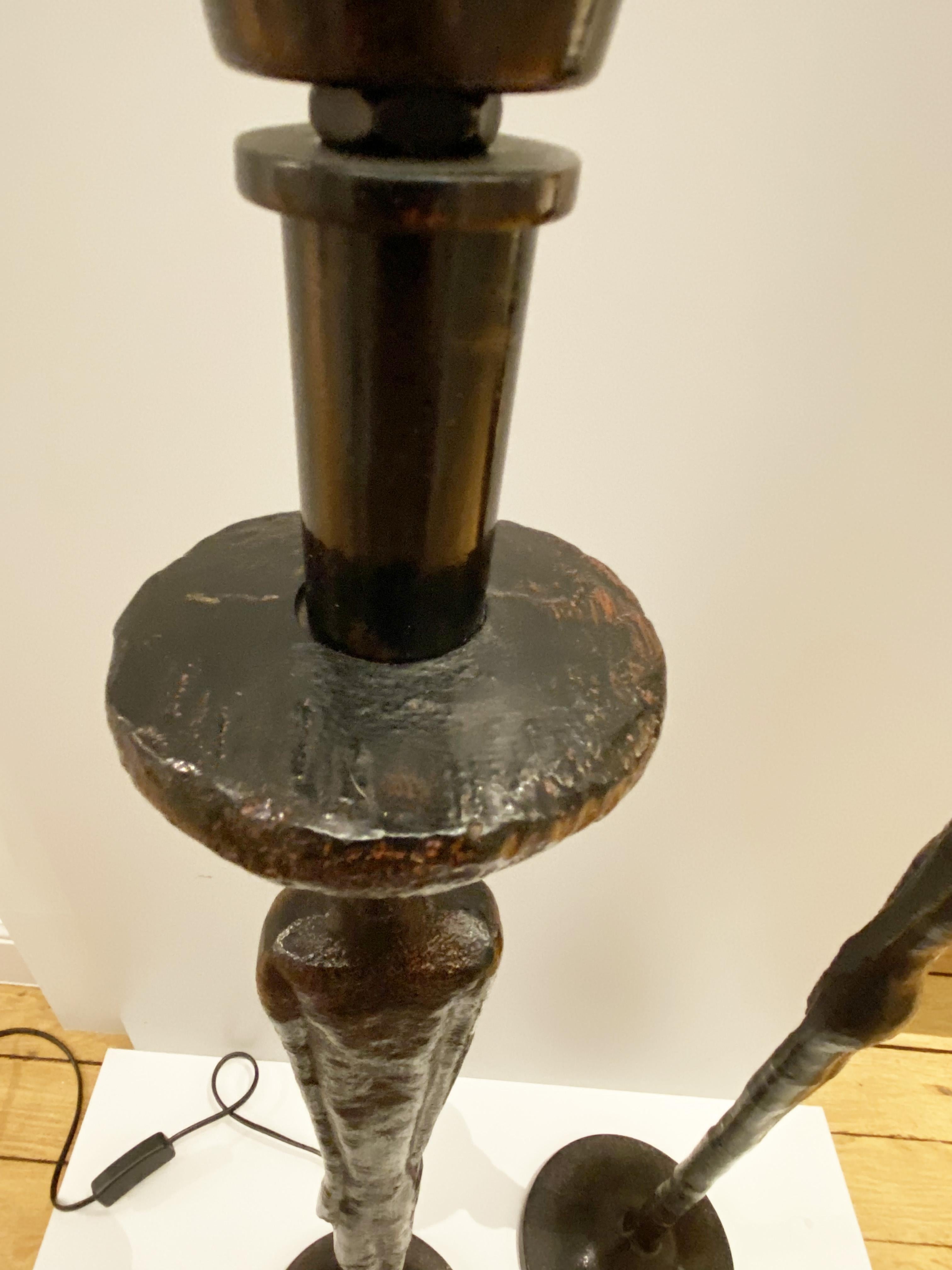 2 lampes Art déco sculpturales attribuées à Alberto Giacometti, Porta Romana, années 2000 en vente 2