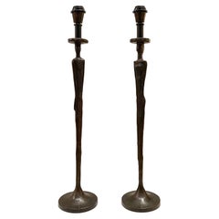 2 Lámpara escultórica Art Déco "Homenaje a Alberto Giacometti", Porta Romana, años 2000