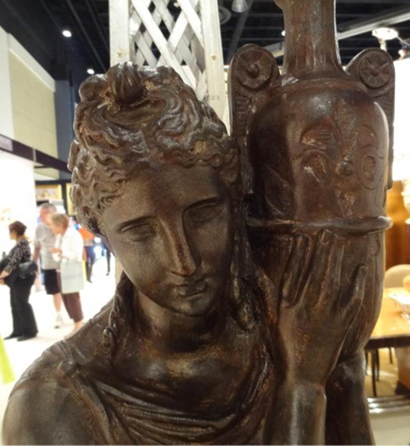2 Skulpturen von Frauen mit Licht von Val D'Osne 1889 „Freier Versand in Florida“ im Angebot 2