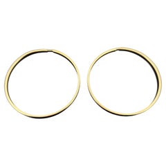 2" Seamless Large Gold Hoop Earrings 1.4mm 18k Yellow Gold