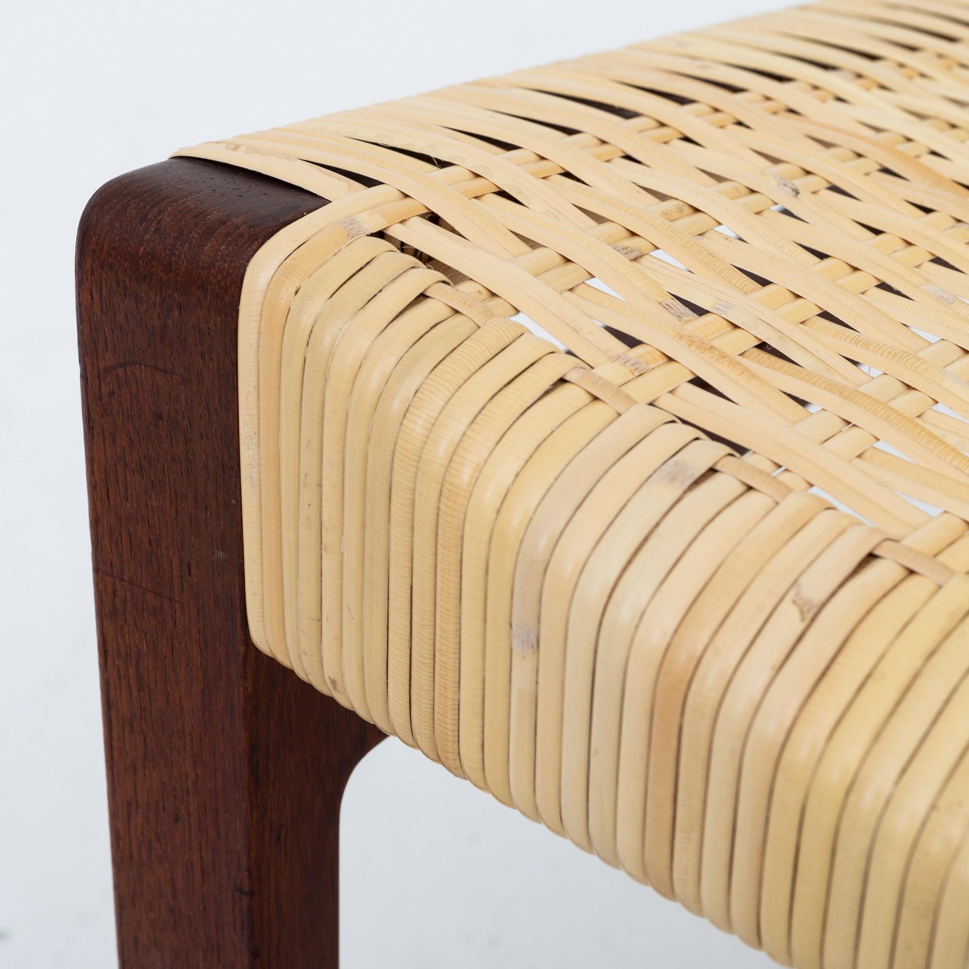 Oiled 2-Seat Bench in Teak by Aksel Bender Madsen & Ejner Larsen For Sale