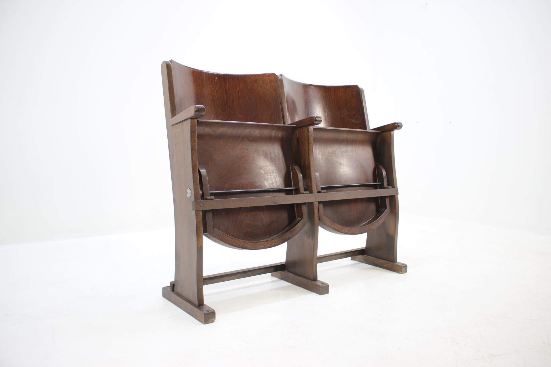 Czech 2-Seat of Cinema Chairs / Bench, 1950s