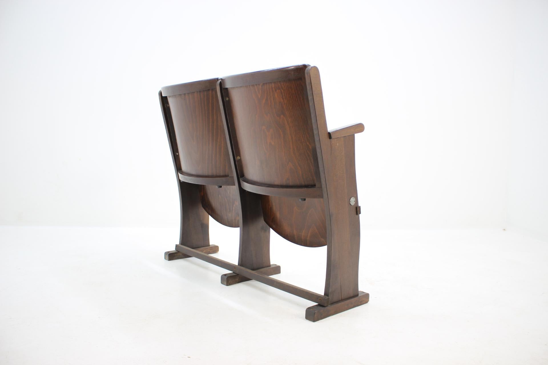 Mid-20th Century 2-Seat of Cinema Chairs / Bench, 1950s