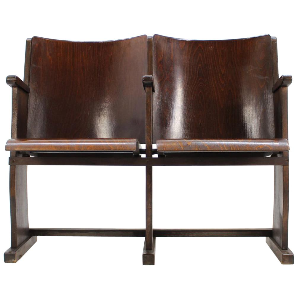 2-Seat of Cinema Chairs / Bench, 1950s