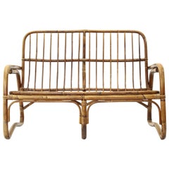 2-Seat Rattan Sofa, 1960s