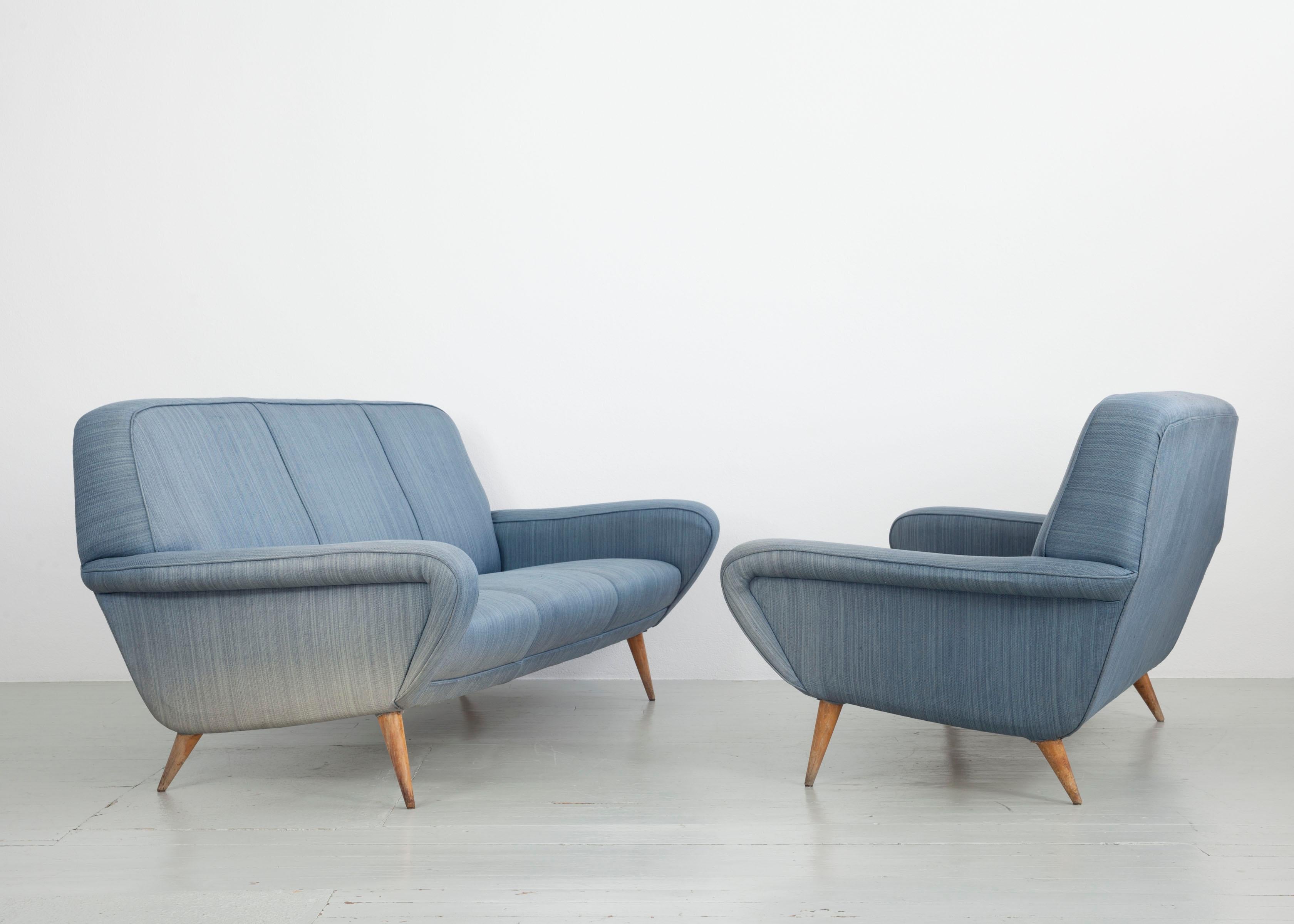2-Sitz-Sofa Modell „830“, Design Gianfranco Frattini, Cassina, 1950er Jahre im Angebot 5