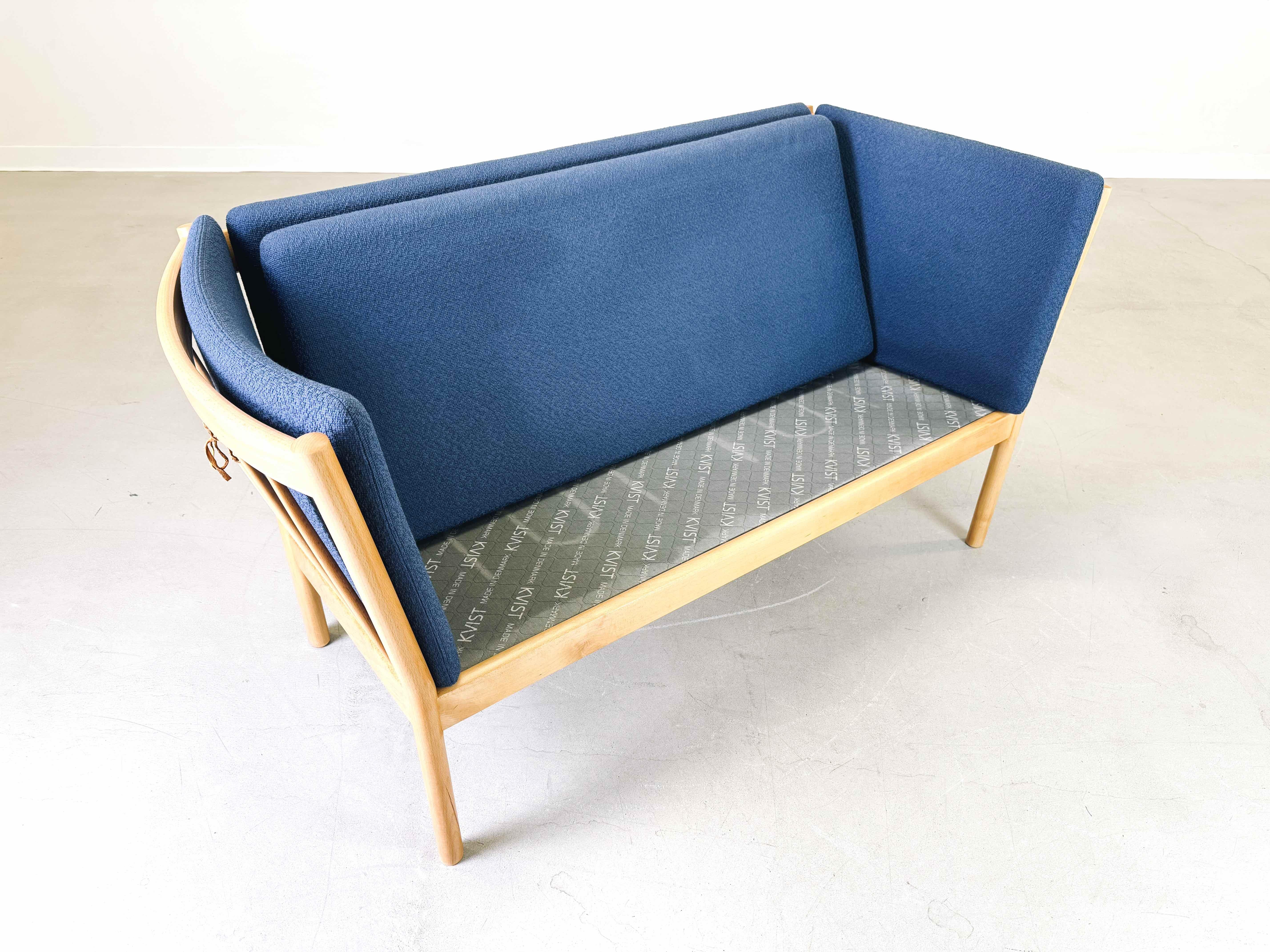 Contemporary 2 seater FDB Møbler Sofa Couch J-148 Erik Ole Jørgensen Kvist