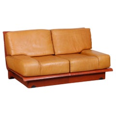 2-seater leather sofa by Gérard Guermonprez, 1970s