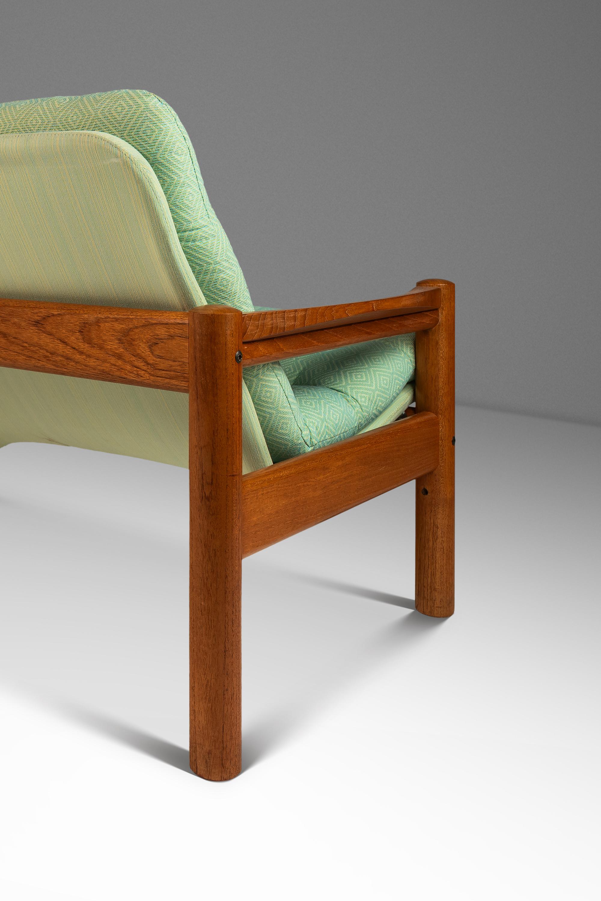 Causeuse 2 places en teck massif et tissu original, Domino Møbler, Danemark, 1970 en vente 7