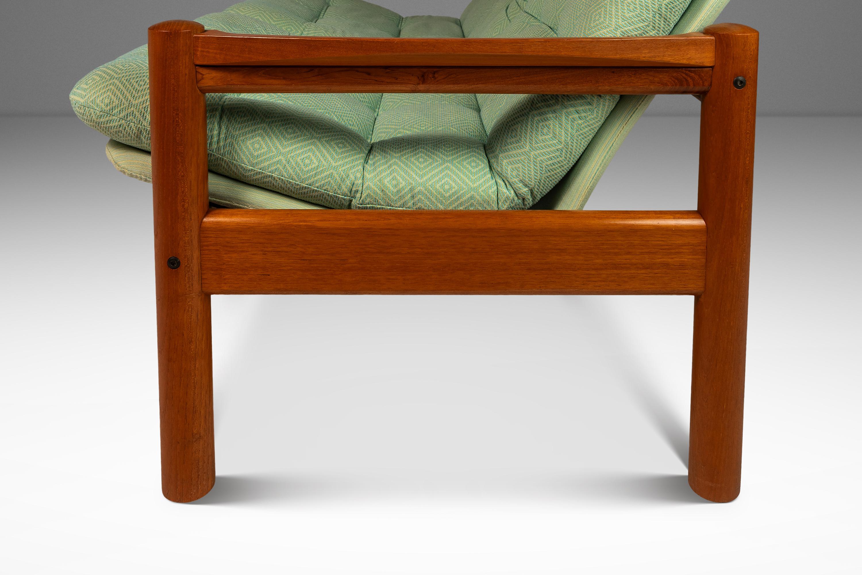 Causeuse 2 places en teck massif et tissu original, Domino Møbler, Danemark, 1970 en vente 2