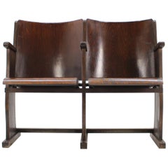 2-Seat of Cinema Chairs / Bench, 1950s