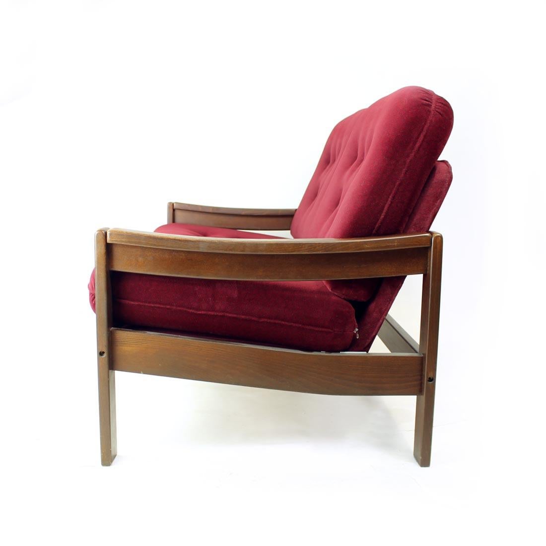 2sitzer-Sofa aus Hikor Pisek aus Samt, Tschechoslowakei 1980er Jahre im Angebot 5