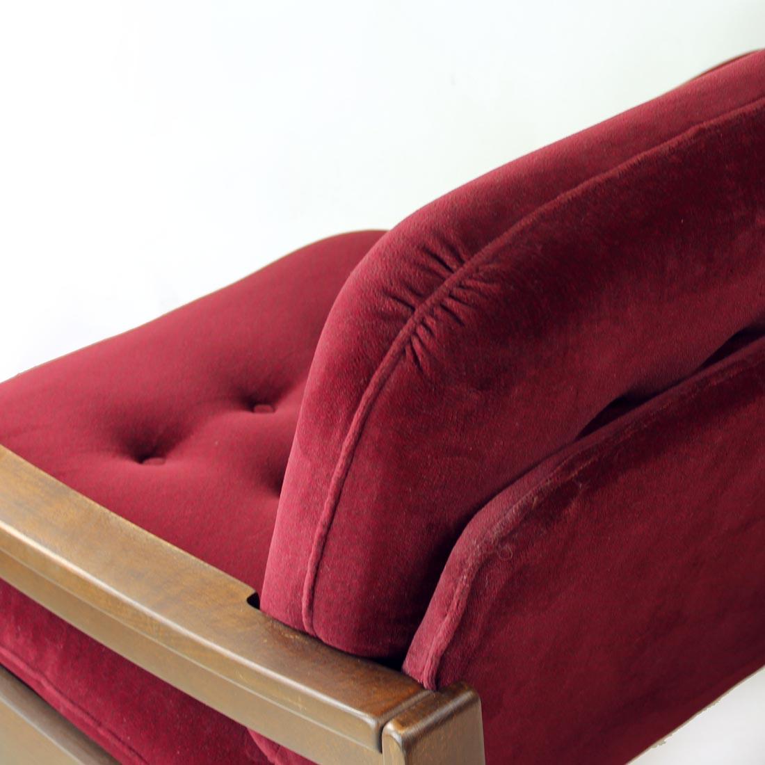 2sitzer-Sofa aus Hikor Pisek aus Samt, Tschechoslowakei 1980er Jahre im Angebot 7