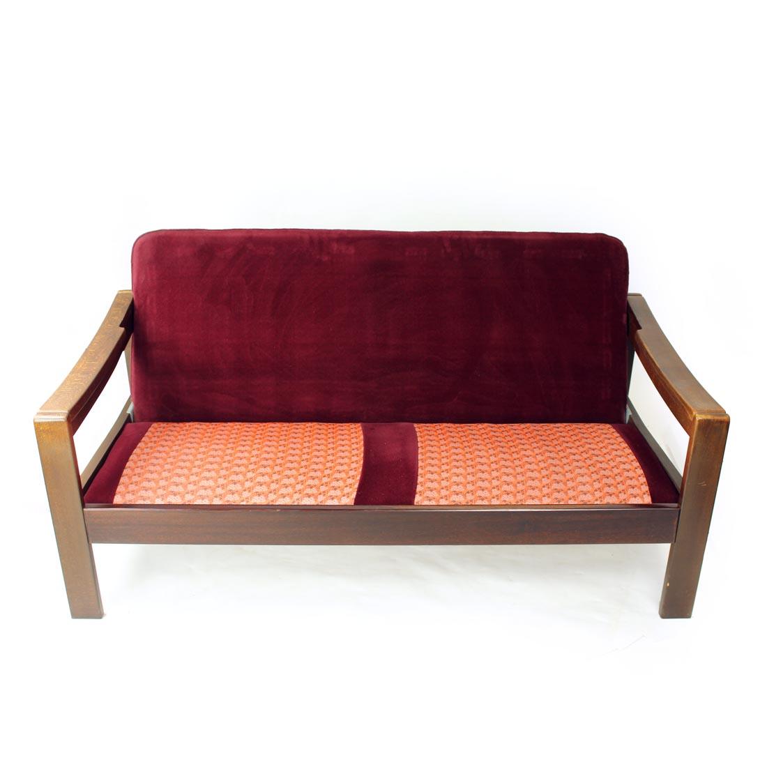 2sitzer-Sofa aus Hikor Pisek aus Samt, Tschechoslowakei 1980er Jahre im Angebot 10