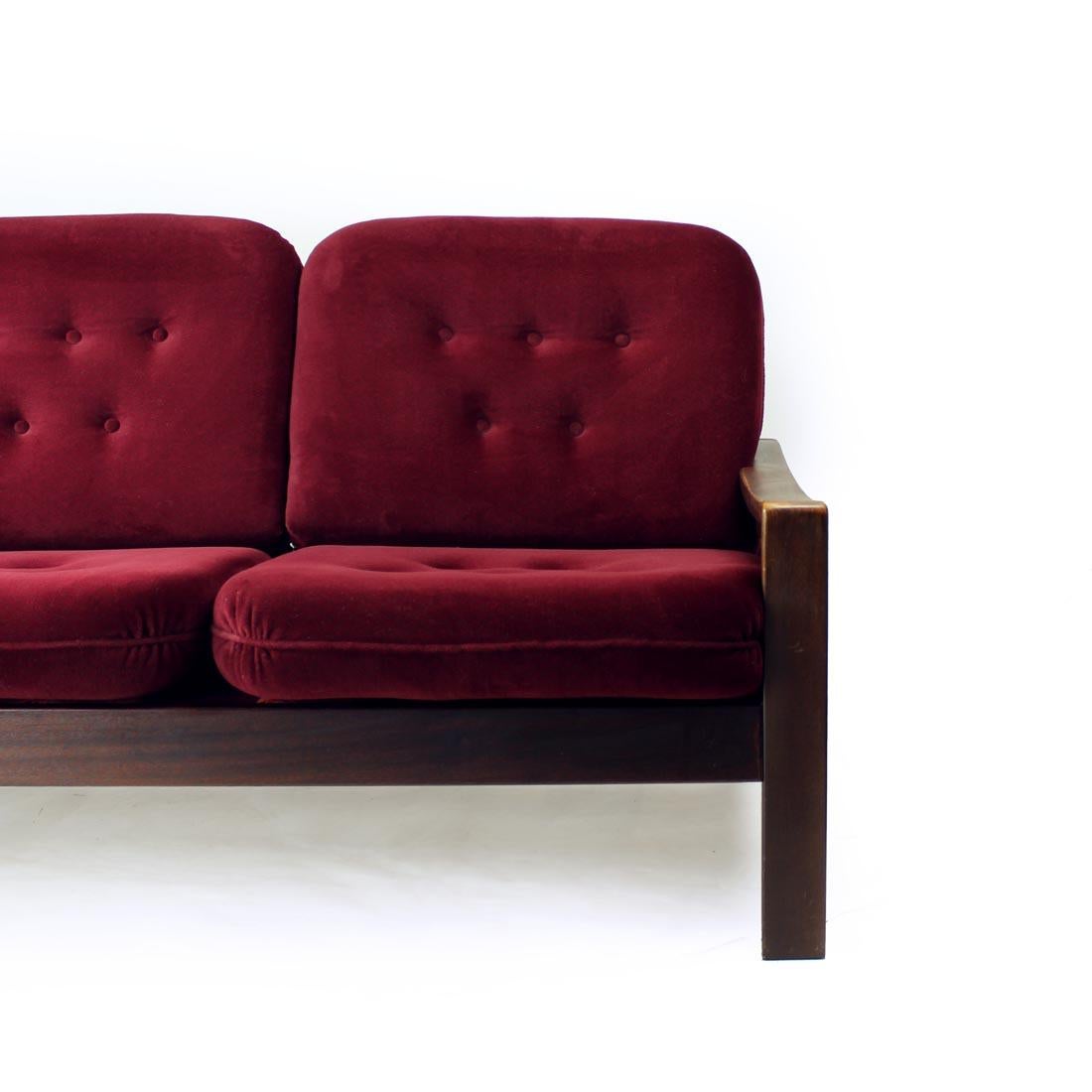 2sitzer-Sofa aus Hikor Pisek aus Samt, Tschechoslowakei 1980er Jahre (Tschechisch) im Angebot