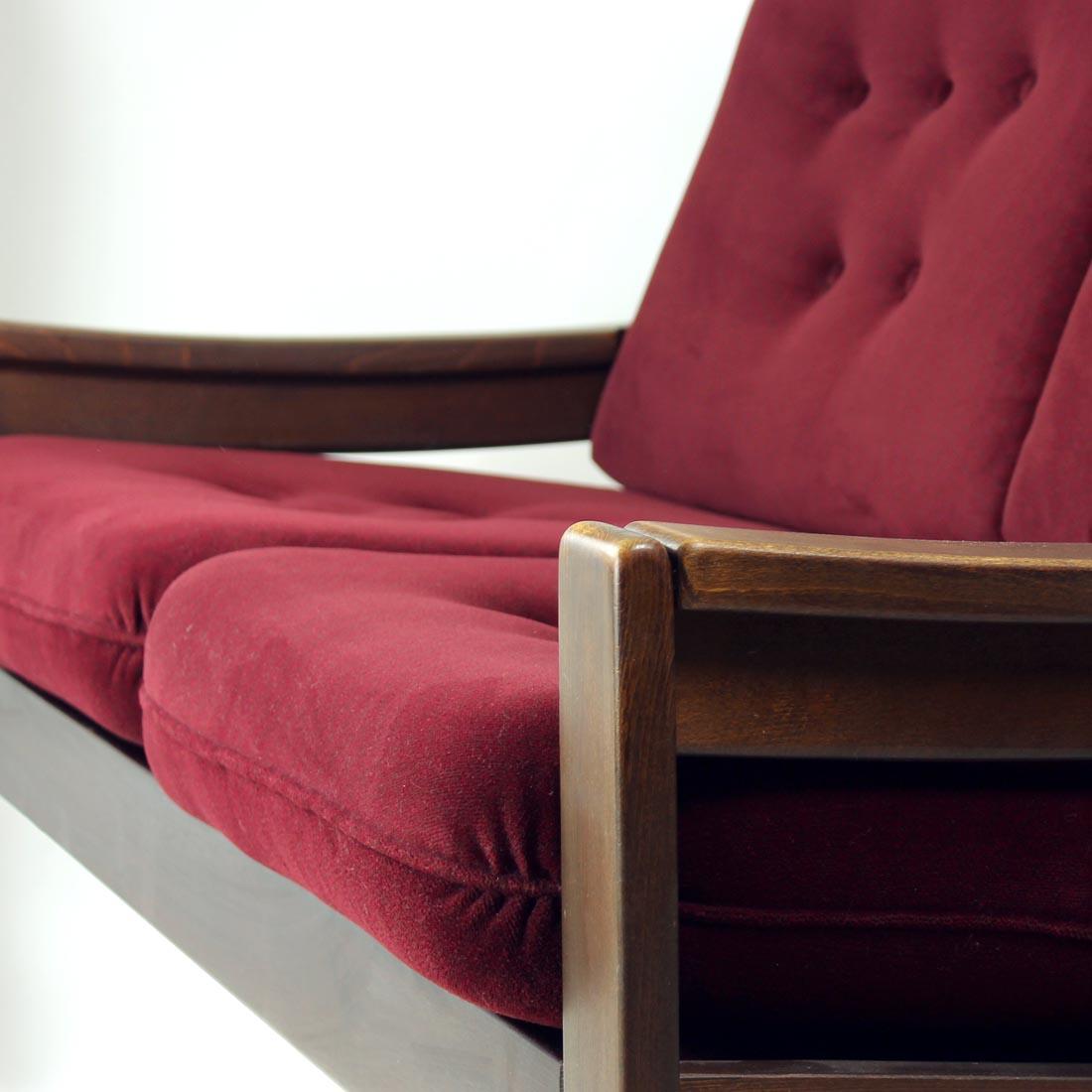 2sitzer-Sofa aus Hikor Pisek aus Samt, Tschechoslowakei 1980er Jahre im Angebot 1
