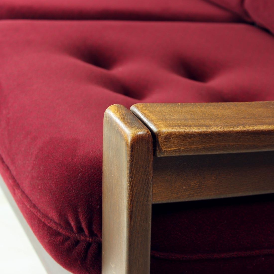 2sitzer-Sofa aus Hikor Pisek aus Samt, Tschechoslowakei 1980er Jahre im Angebot 2
