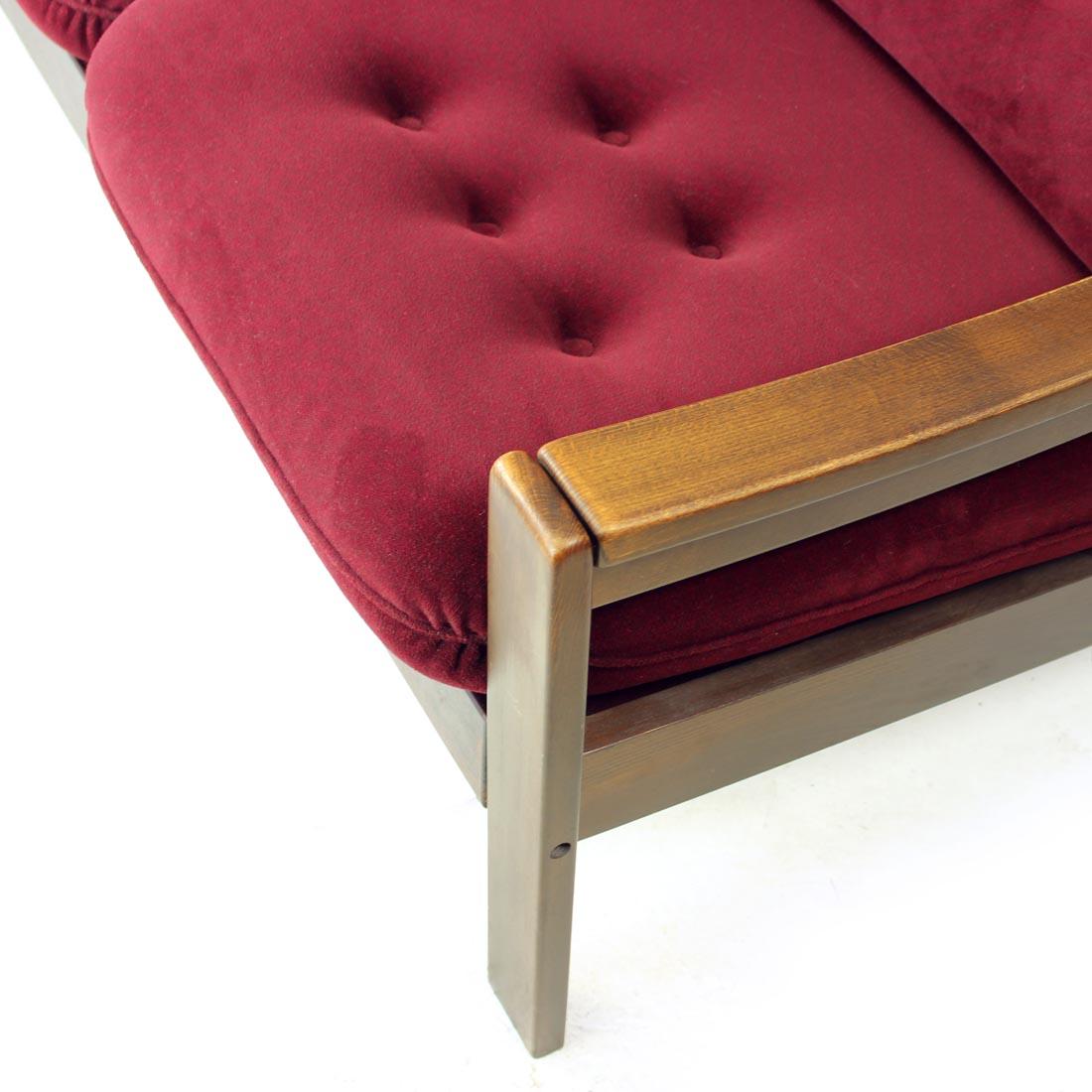 2sitzer-Sofa aus Hikor Pisek aus Samt, Tschechoslowakei 1980er Jahre im Angebot 3
