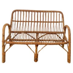 2-Sitzer-Sofa aus Bambus, 1970er-Jahre