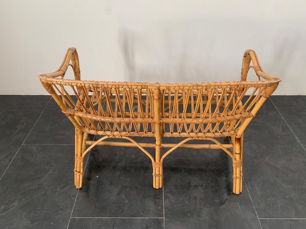 2-Seater Sofa in Bamboo, Italy, 1970s For Sale 1