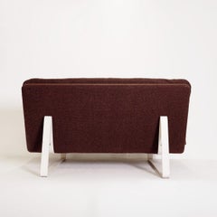 2-Seater Sofa in Brown Upholstery and white Base by Kho Liang Ie for Artifort