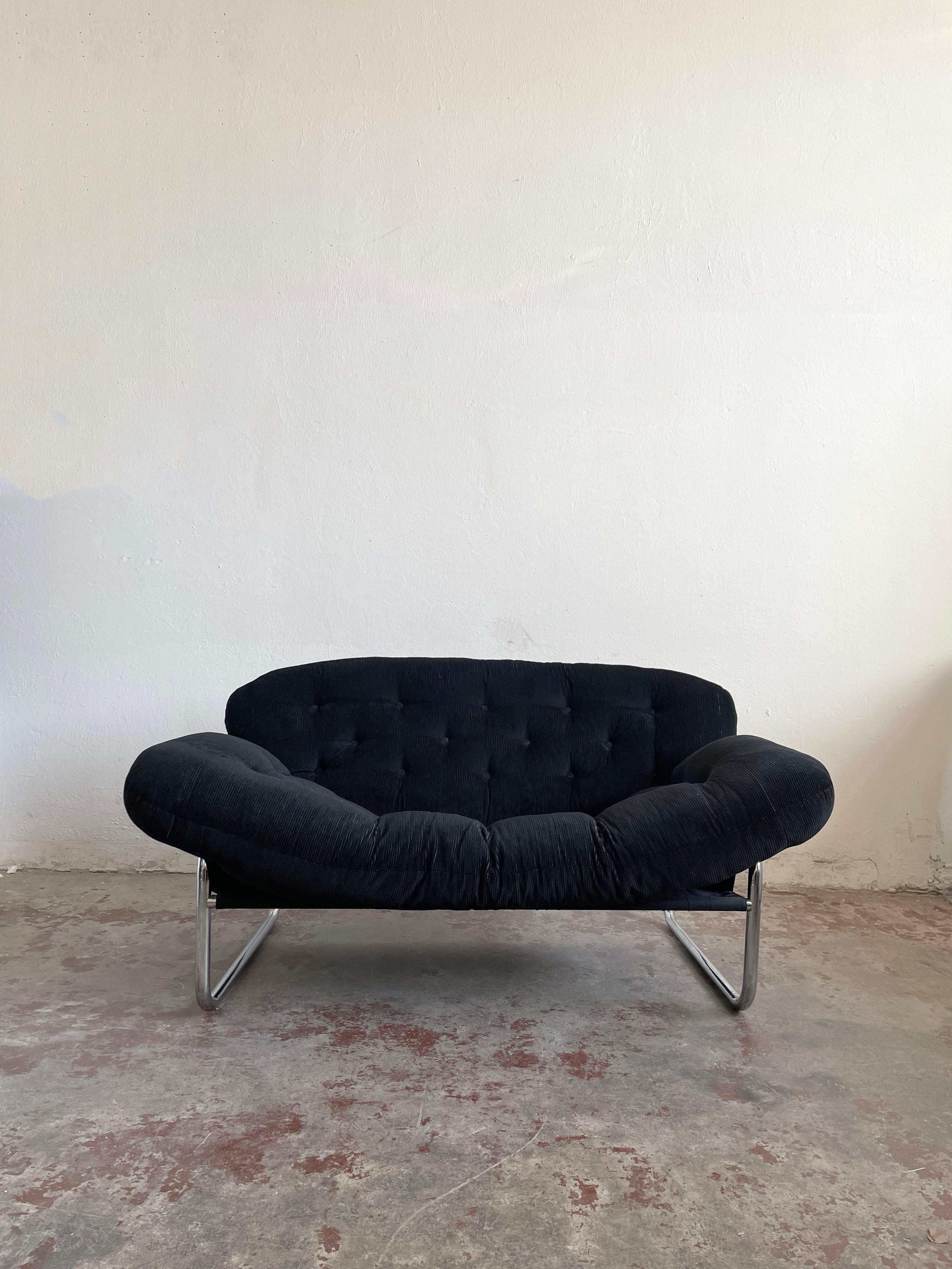 Swedish 2-Seater Sofa, Lounge Chair, Swed Form, Sweden 1970s, by Johan Bertil Häggström