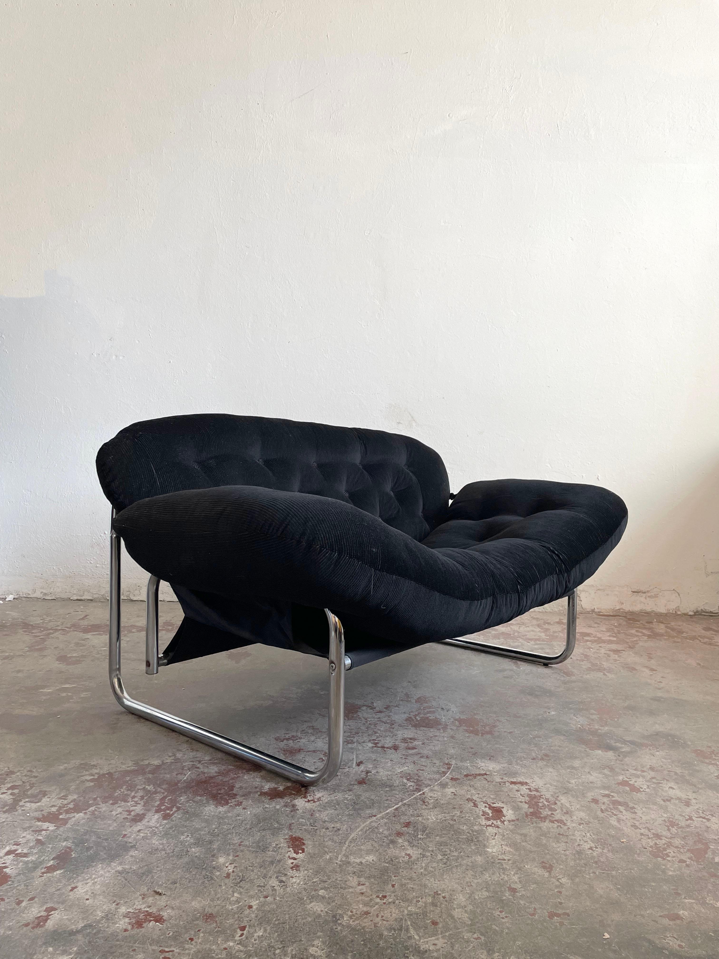 Swedish 2-Seater Sofa, Lounge Chair, Swed Form, Sweden 1970s, by Johan Bertil Häggström