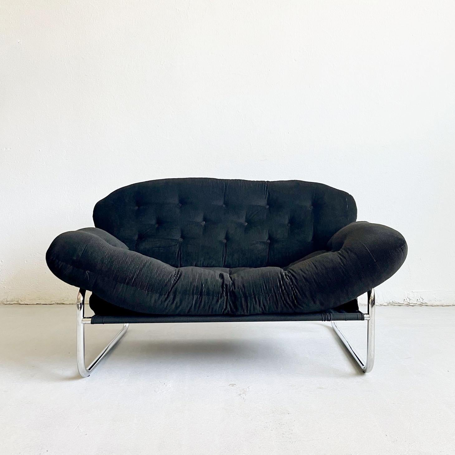 Fabric 2-Seater Sofa, Loveseat, Swed Form, Sweden 1970s, by Johan Bertil Häggström For Sale