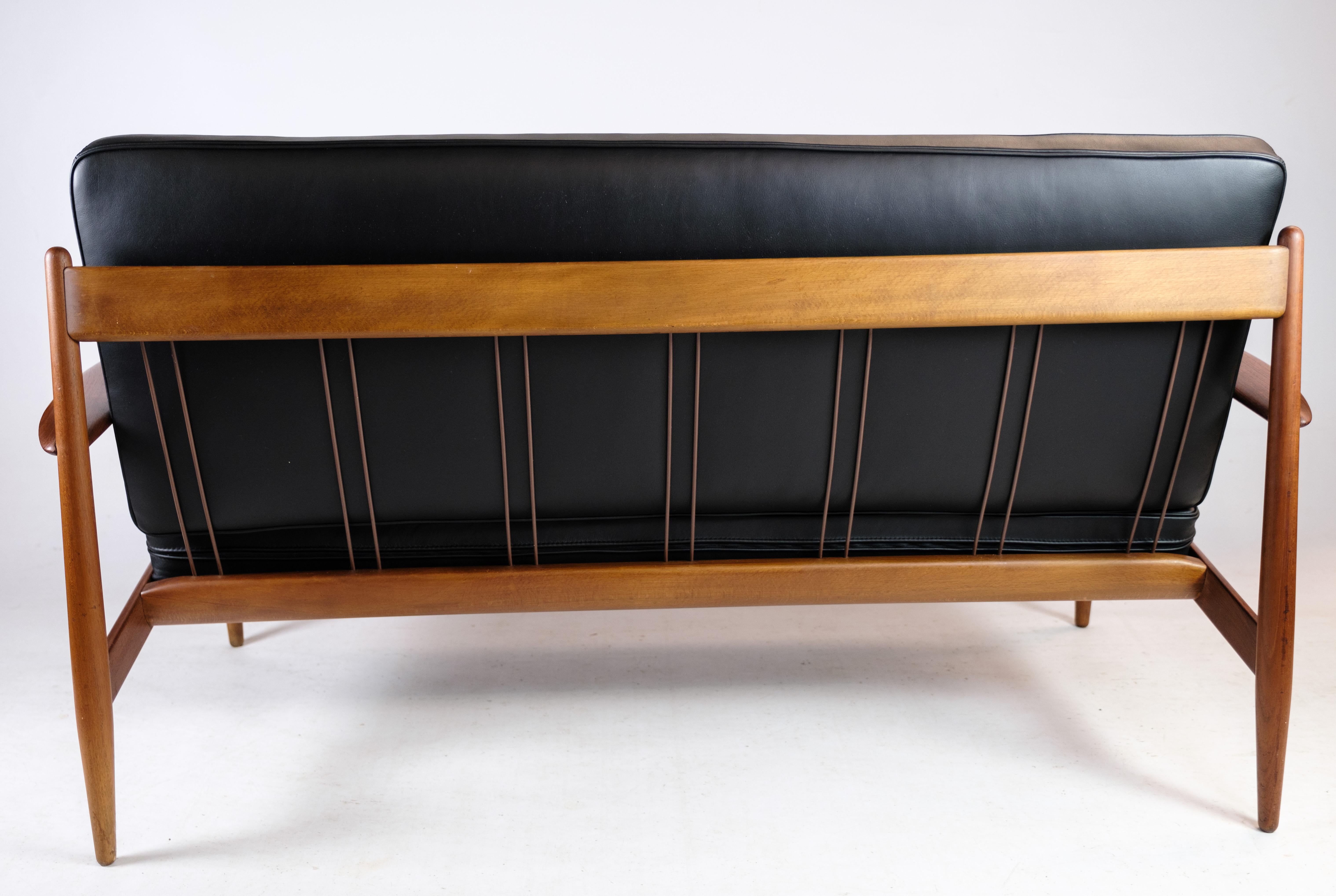 2 Seater Sofa Model 118 Made With a Teak Frame By Grete Jalk From 1960s For Sale 11