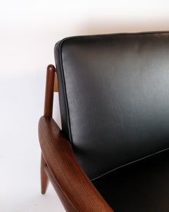 Divano a 2 posti modello 118 con struttura in teak di Grete Jalk degli anni '60