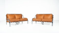 2-Seater Stringa Sofa by Gae Aulenti, Cognac Leather, Italy, 1962 - 2 available