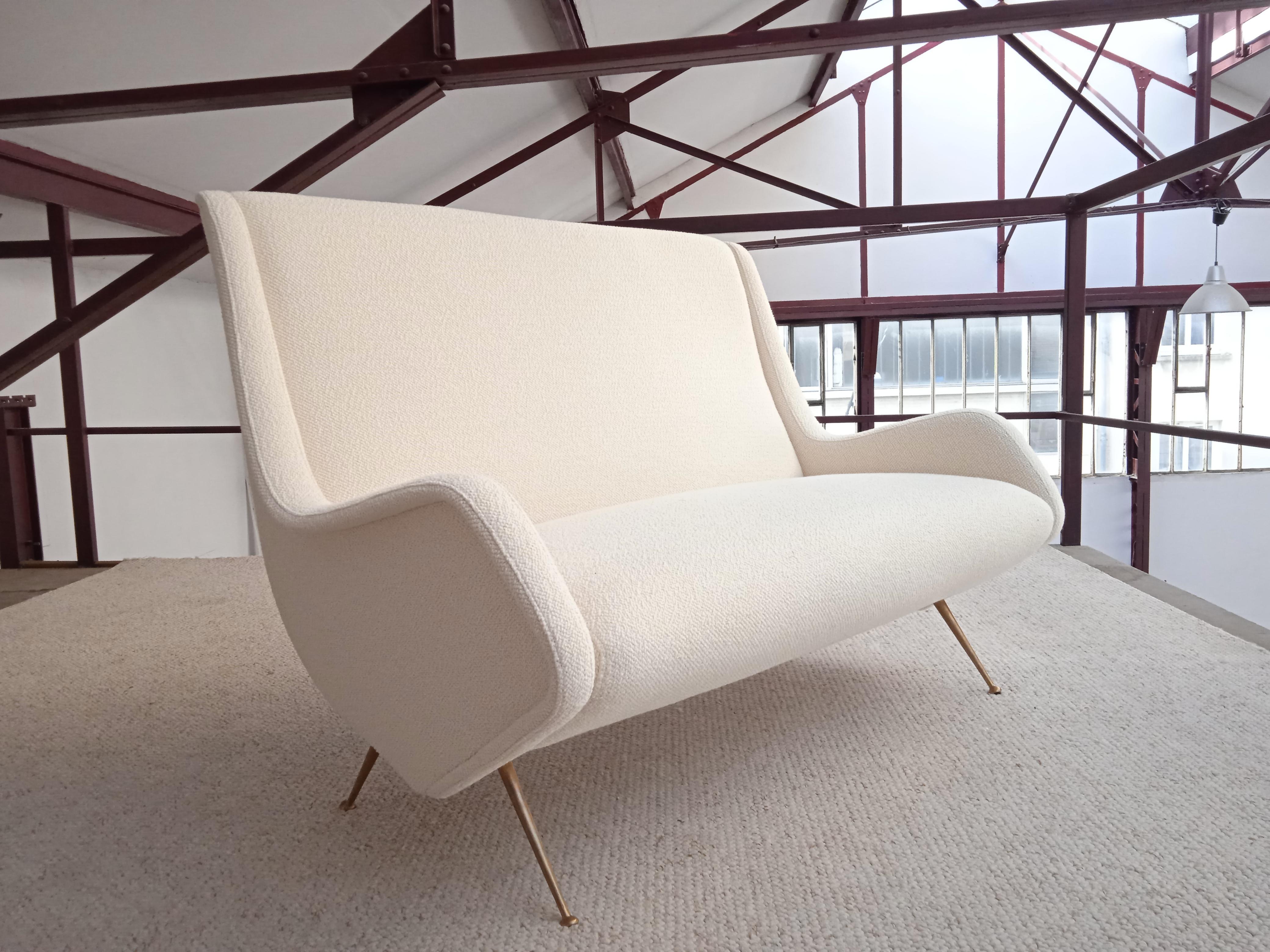 Italian 2 Seats Sofa by Aldo Morbelli for ISA Bergamo, Italy 1950s