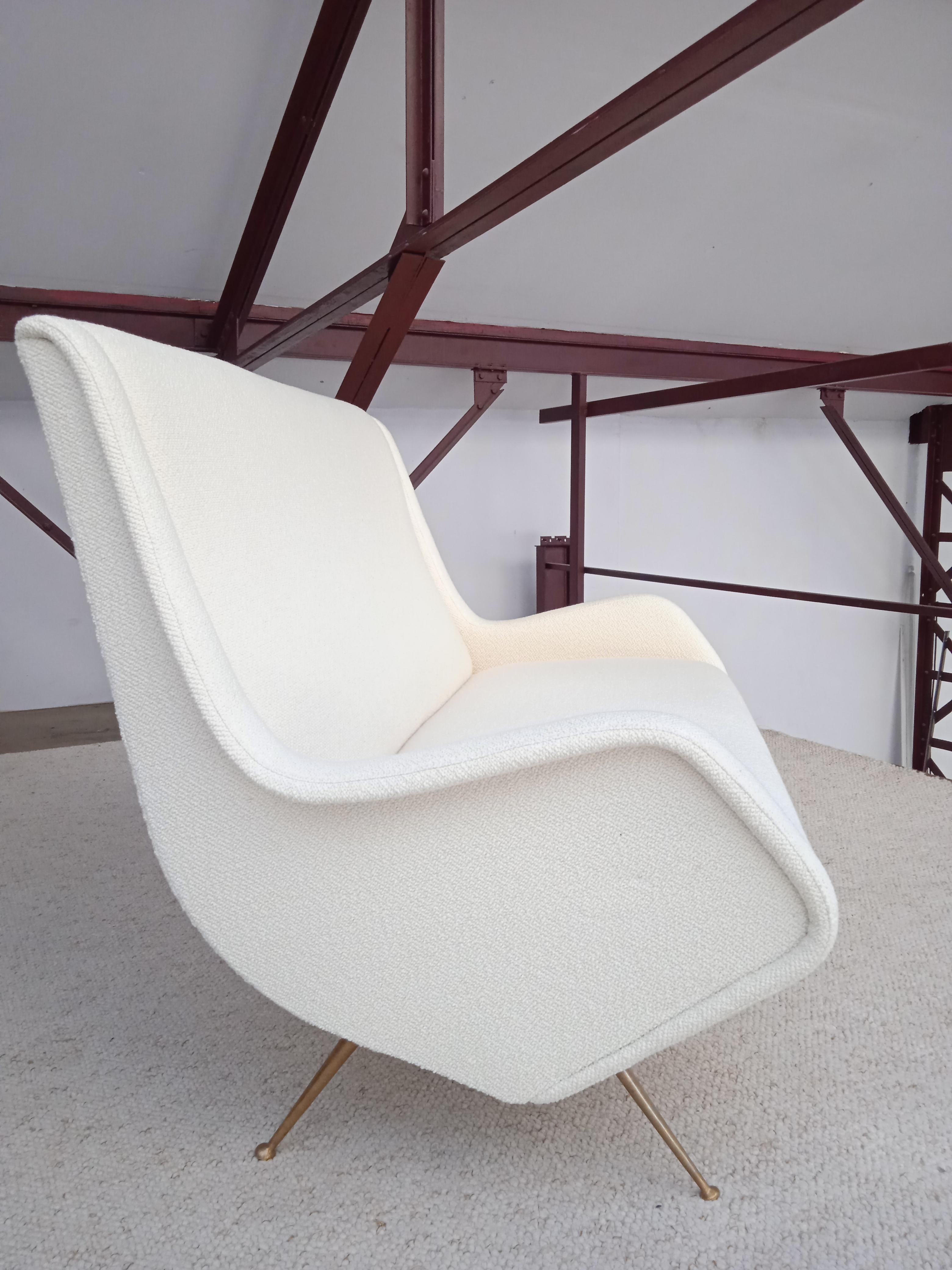 Bouclé 2 Seats Sofa by Aldo Morbelli for ISA Bergamo, Italy 1950s
