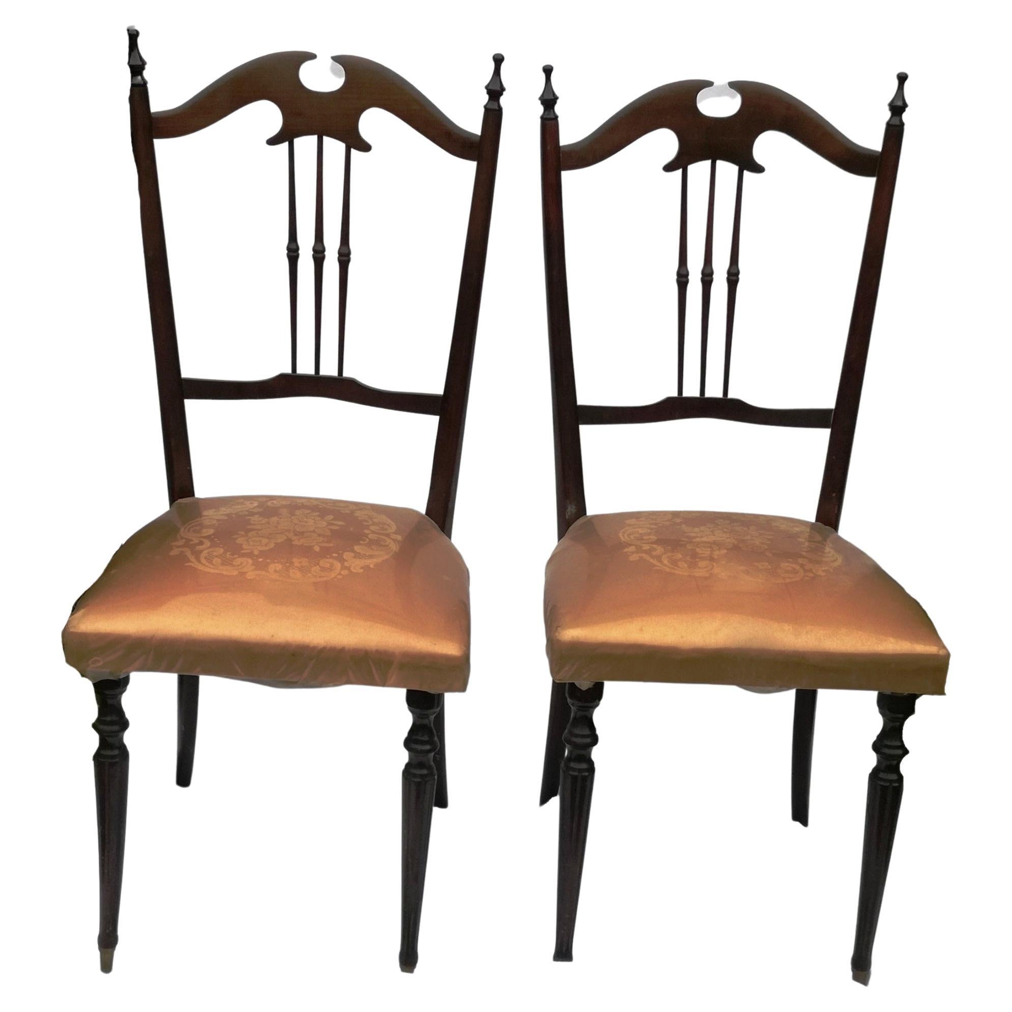 2 Sedie Tipo Chiavarina, Con Sedile in Tessuto, Anni 60 For Sale at 1stDibs  | sedie chiavarine anni 60, sedie chiavarine vintage