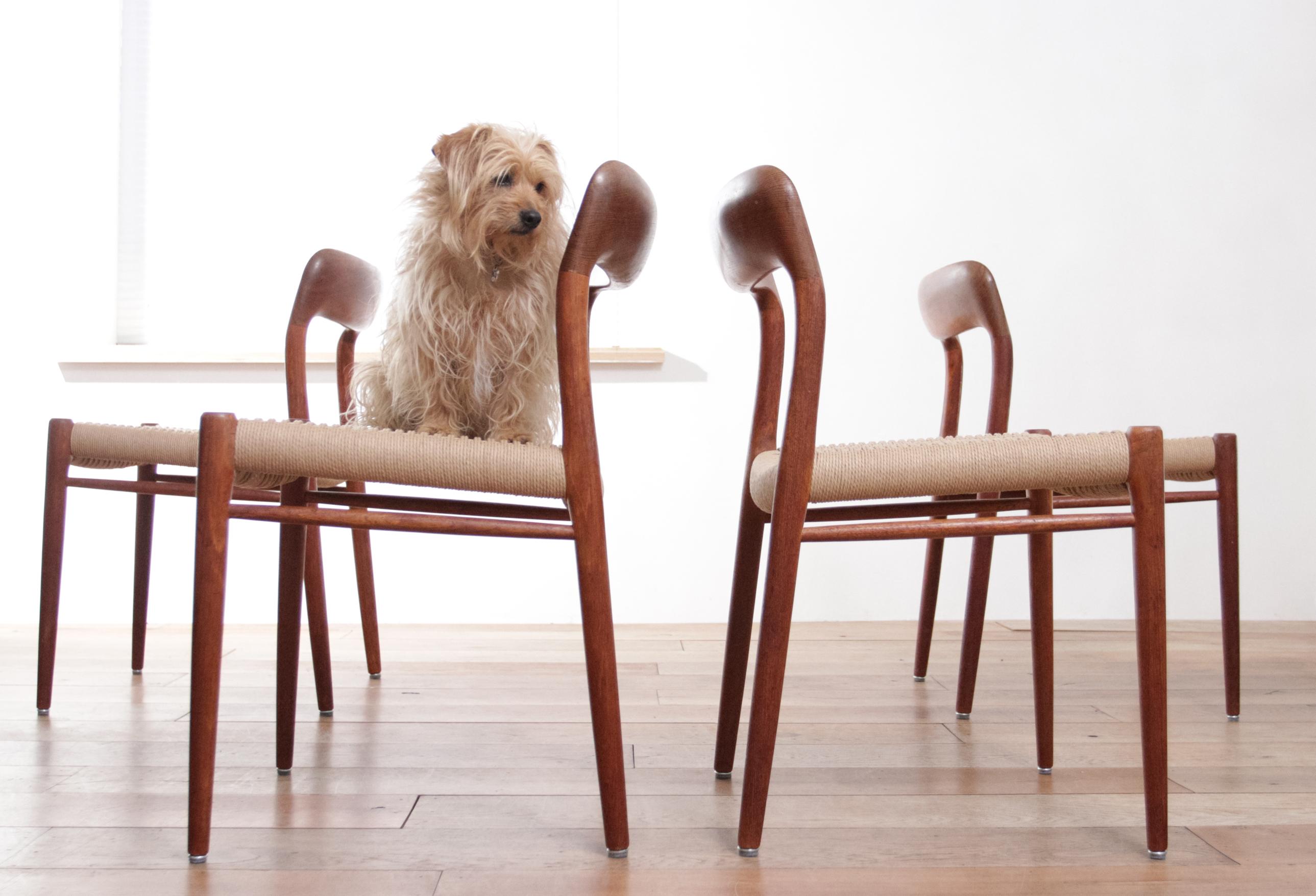 1 ensemble de 4 chaises de salle à manger danoises de design Niels Otto Moller, modèle 75, JL Molller en vente 4