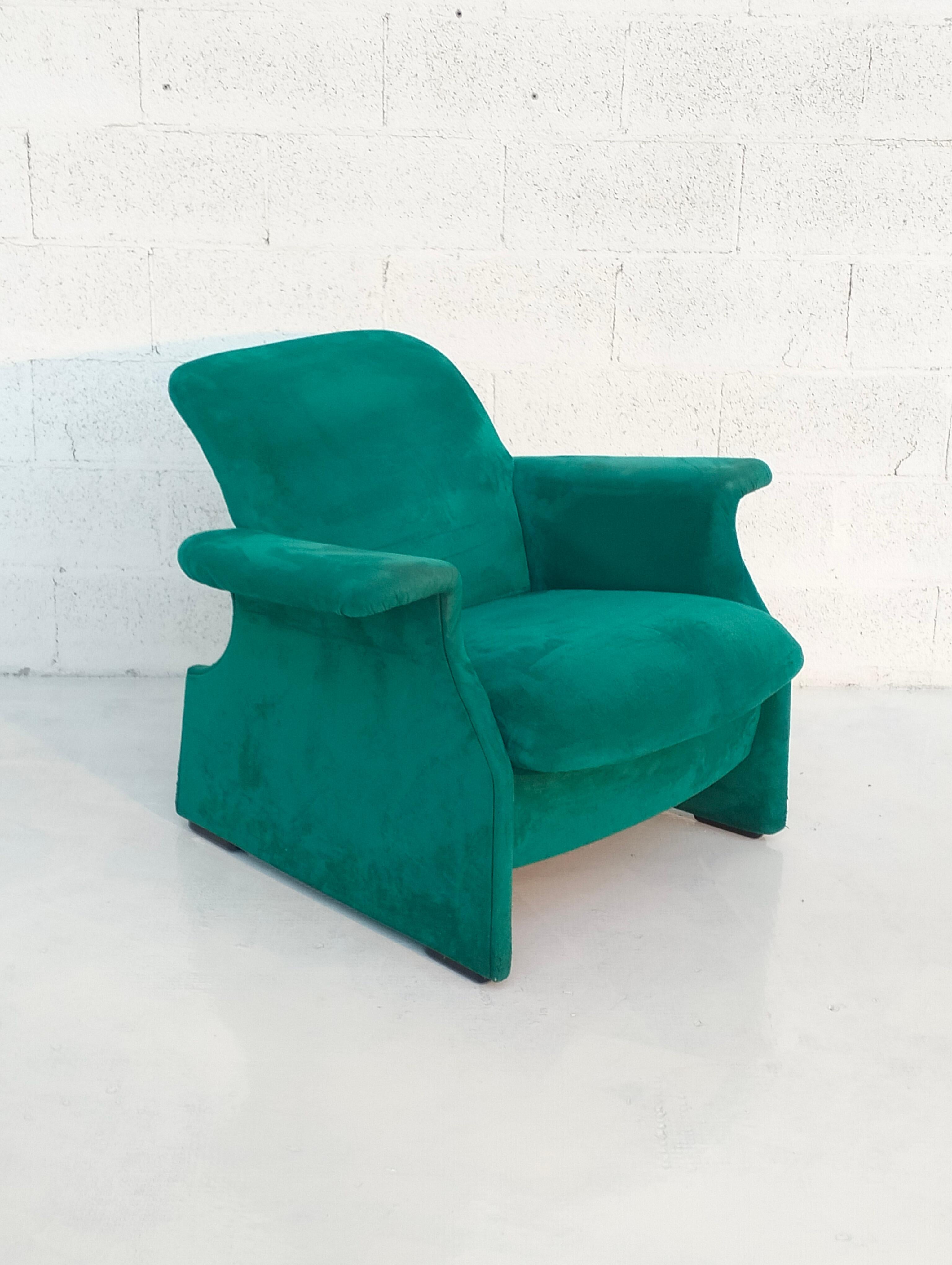 Mid-Century Modern 2 Sforzesca armchairs by Studio Progetti Gavina for Simon 1980s 