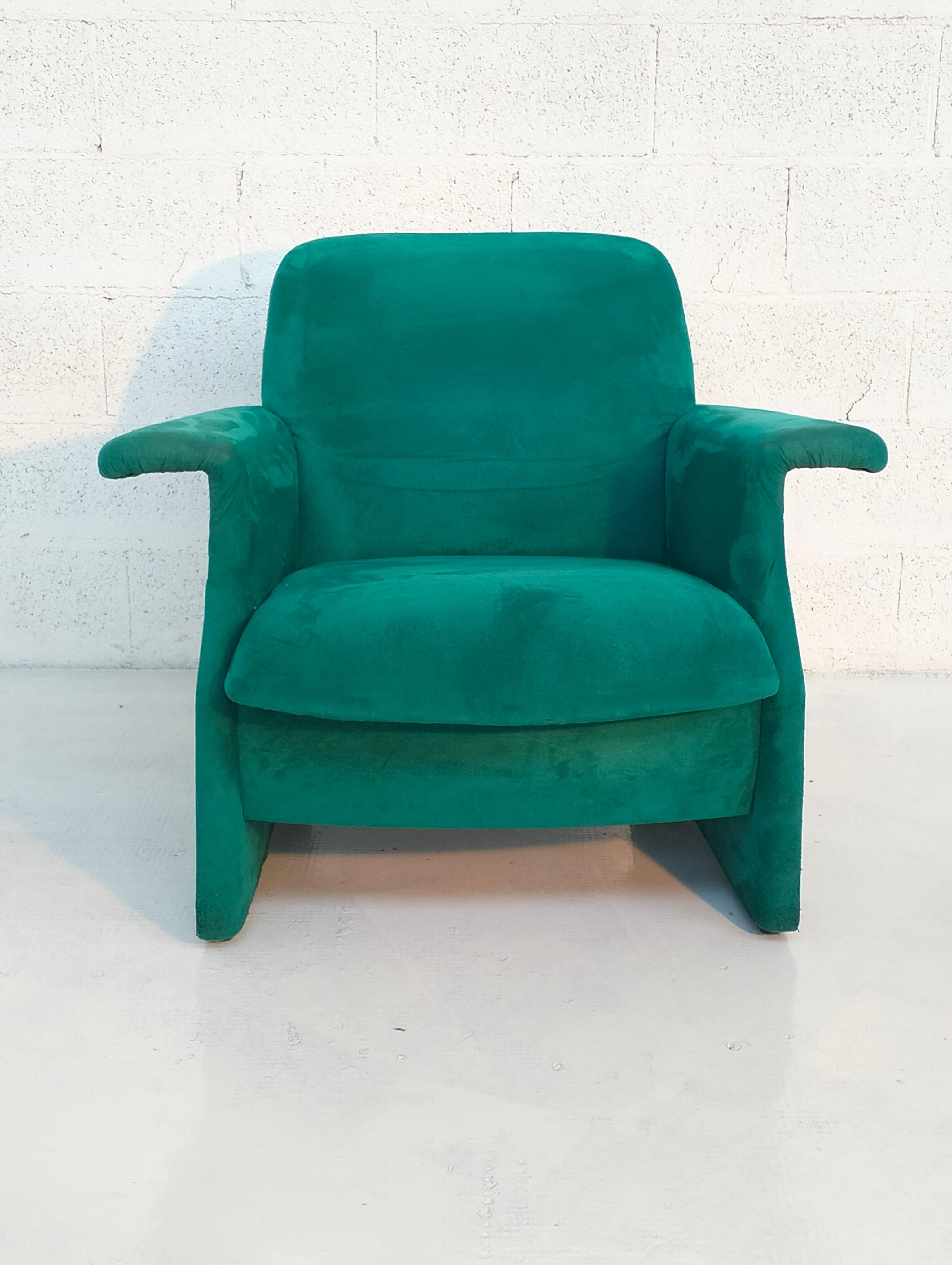 Italian 2 Sforzesca armchairs by Studio Progetti Gavina for Simon 1980s 