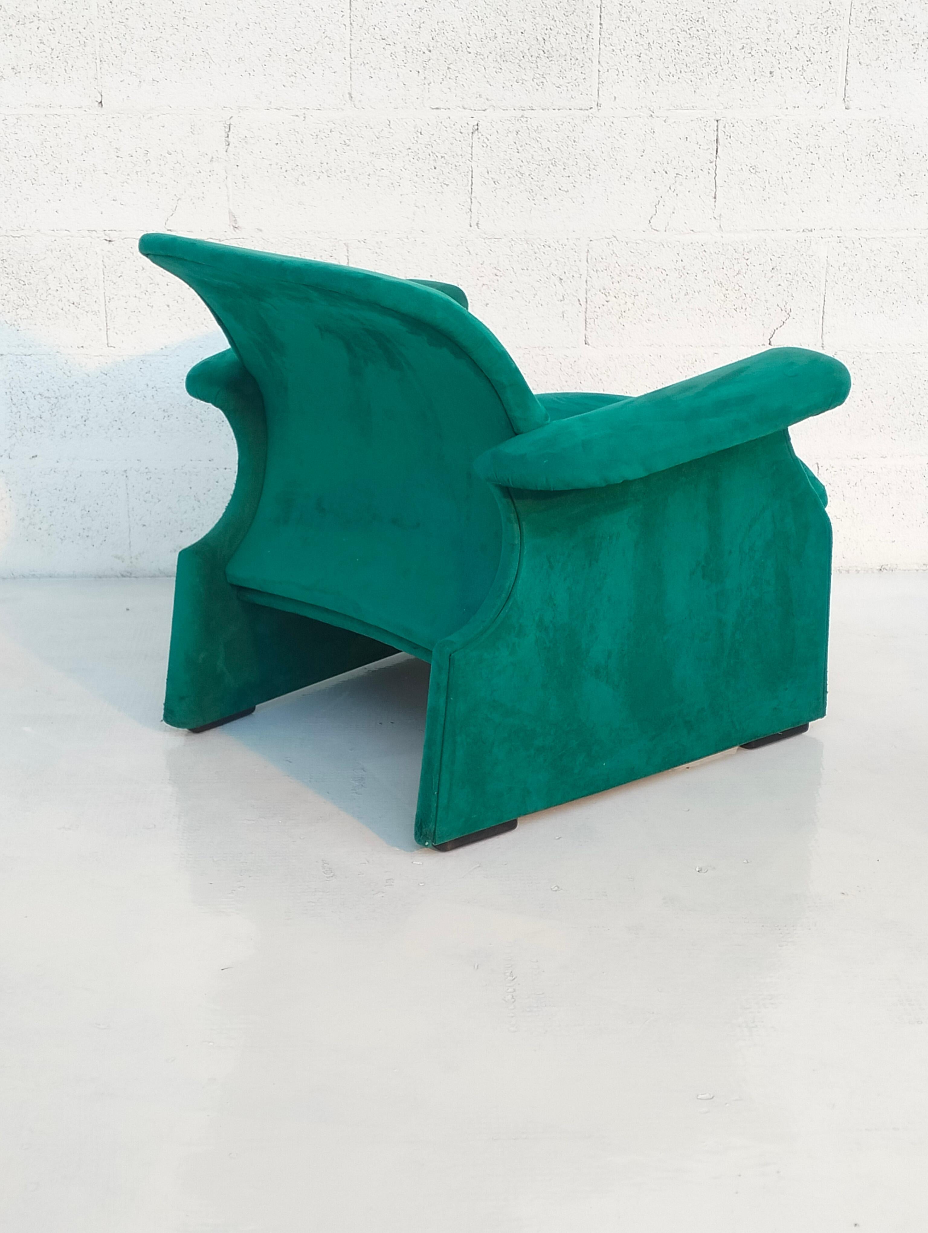 2 Sforzesca armchairs by Studio Progetti Gavina for Simon 1980s  1