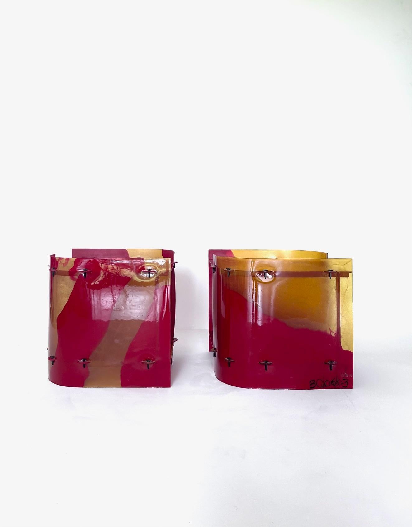 Résine 2 tables d'appoint Nobody's Perfect  par Gaetano Pesce, Zerodisegno, années 2000 en vente