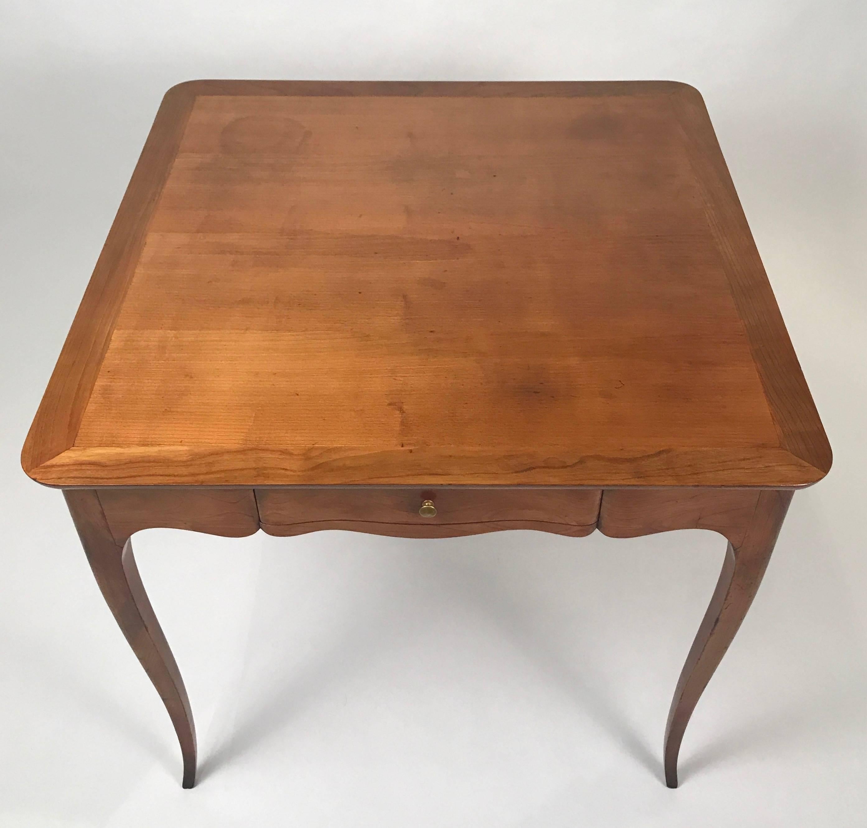 Two-Sided 1940s Fruitwood Carlhian Paris Decorative French Writing or Game Table In Good Condition In Hudson, NY