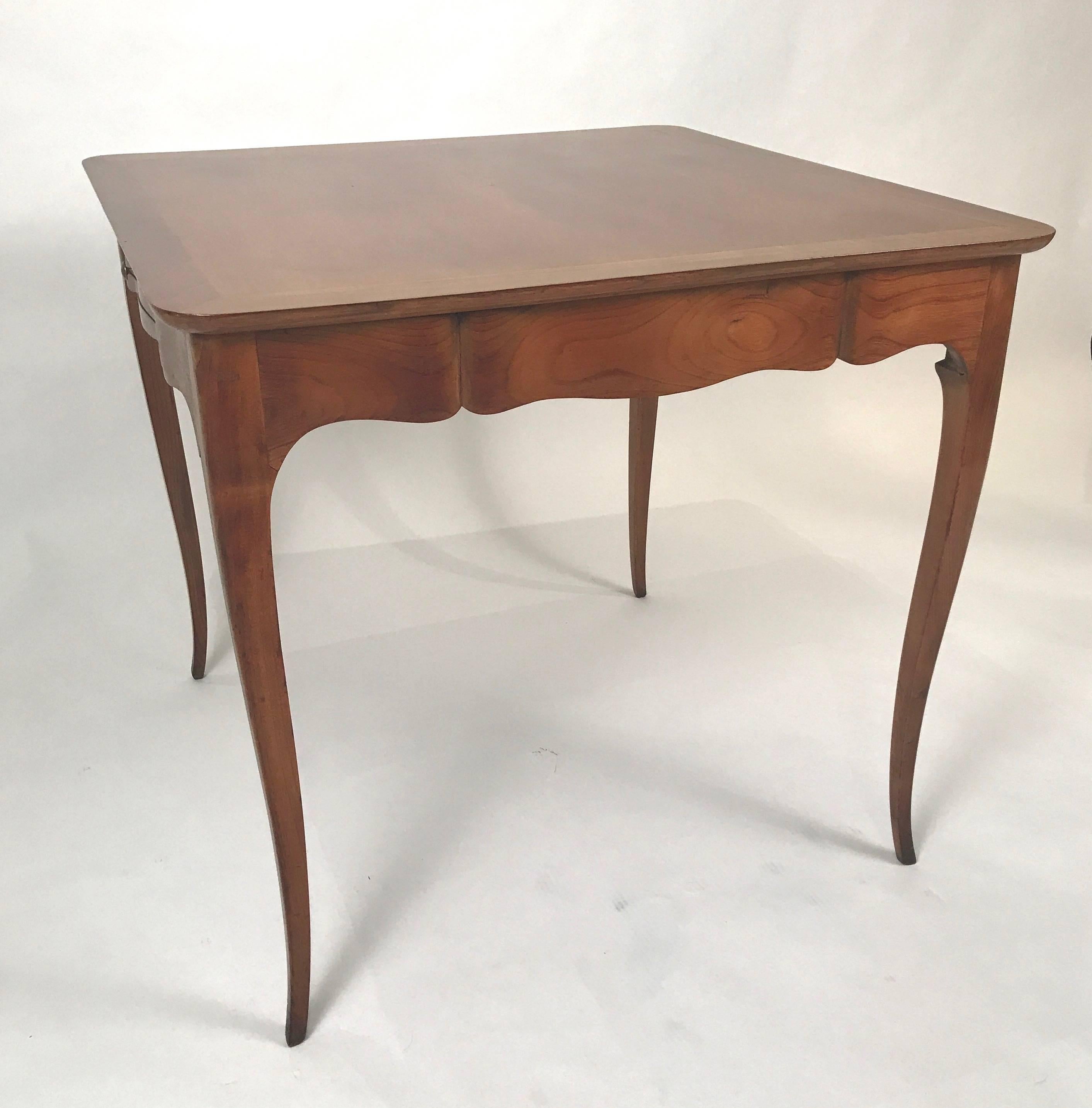 20th Century Two-Sided 1940s Fruitwood Carlhian Paris Decorative French Writing or Game Table