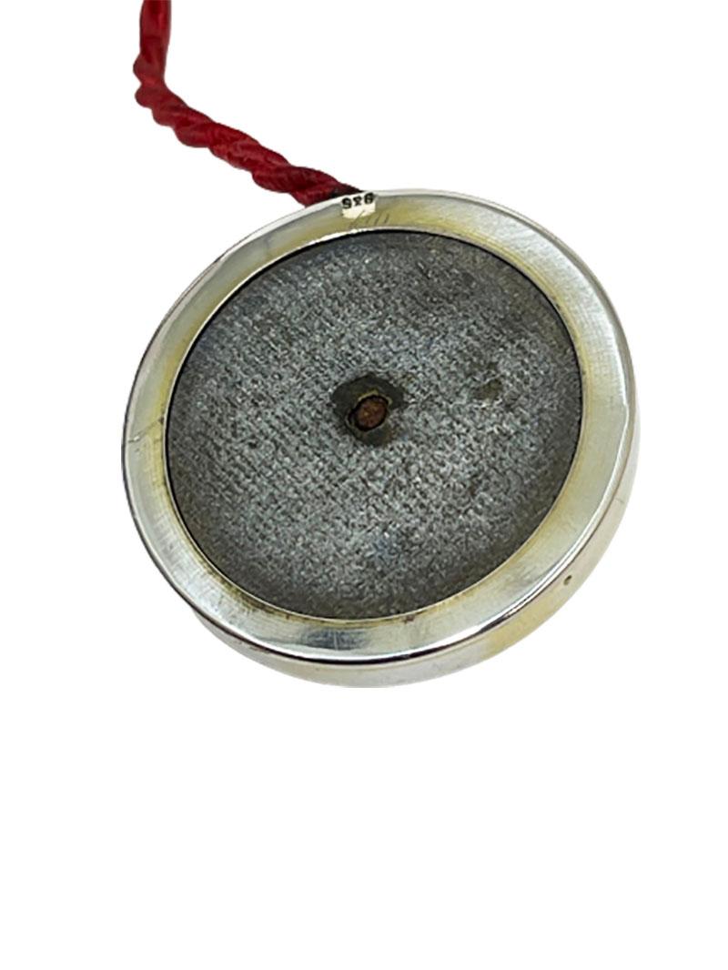 2 Silver Guilloche Enameled Bell Pushers 1