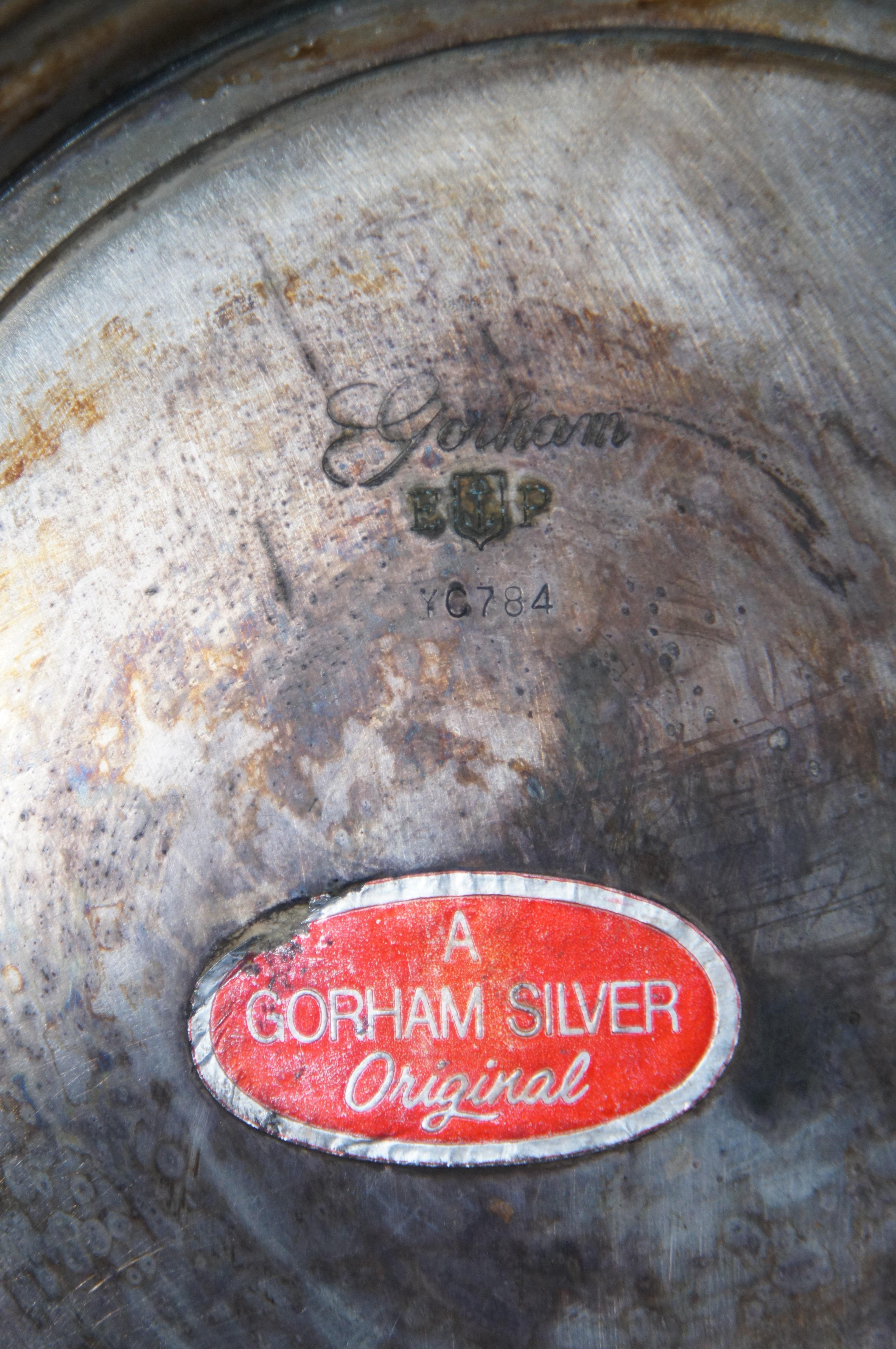 20th Century 2 Silver Plate Serving Bowls Gorham Oneida Revere Engraved Trophy Hollowware 