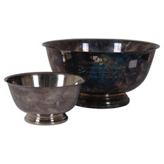 2 Silver Plate Serving Bowls Gorham Oneida Revere Engraved Trophy Hollowware 